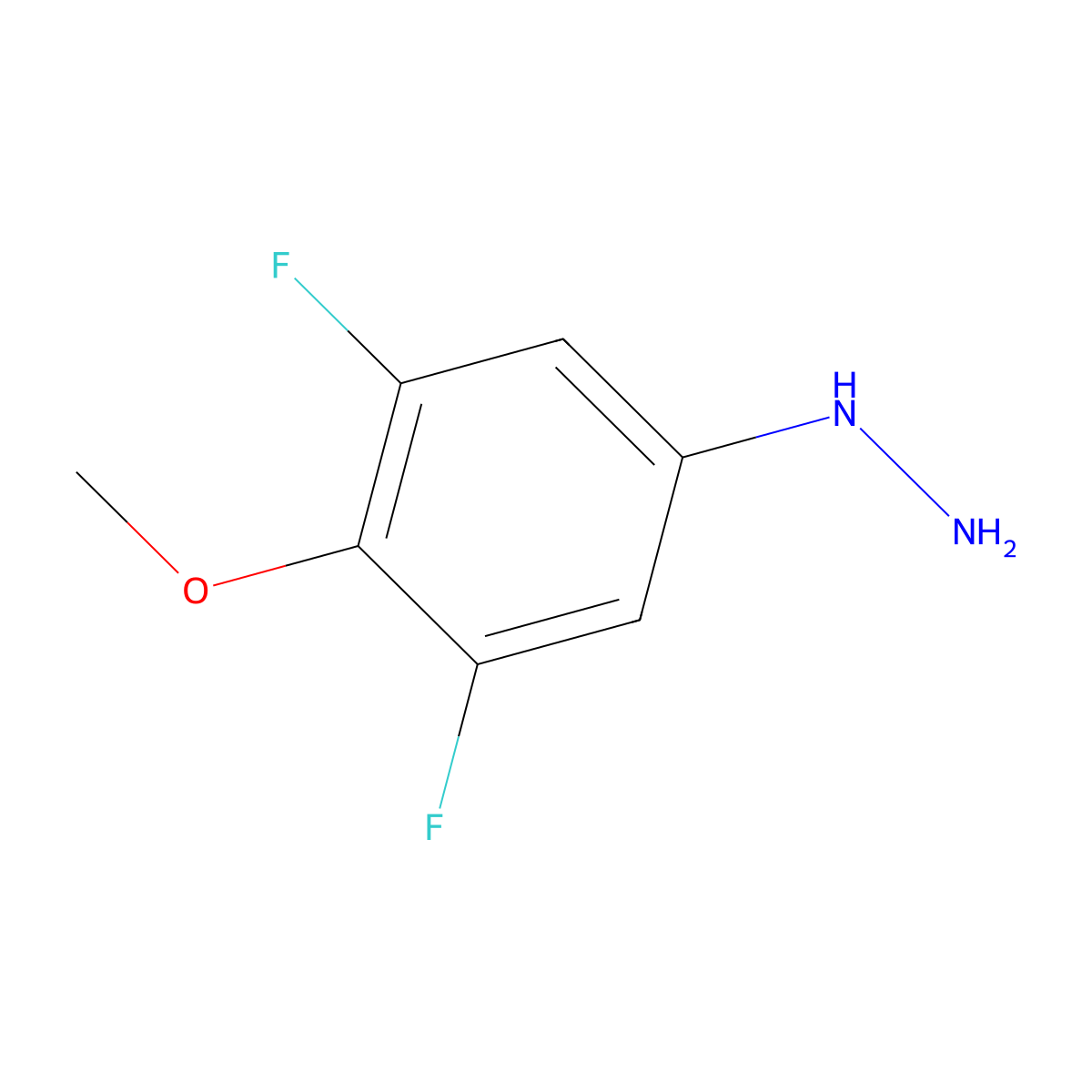 3,5-Difluoro-4-methoxyphenylhydrazine molecular structure, CAS 219869-94-0