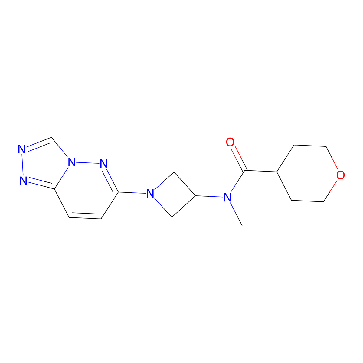 N-methyl-N-(1-{[1,2,4]triazolo[4,3-b]pyridazin-6-yl}azetidin-3-yl)oxane-4-carboxamide molecular structure, CAS 2198690-80-9