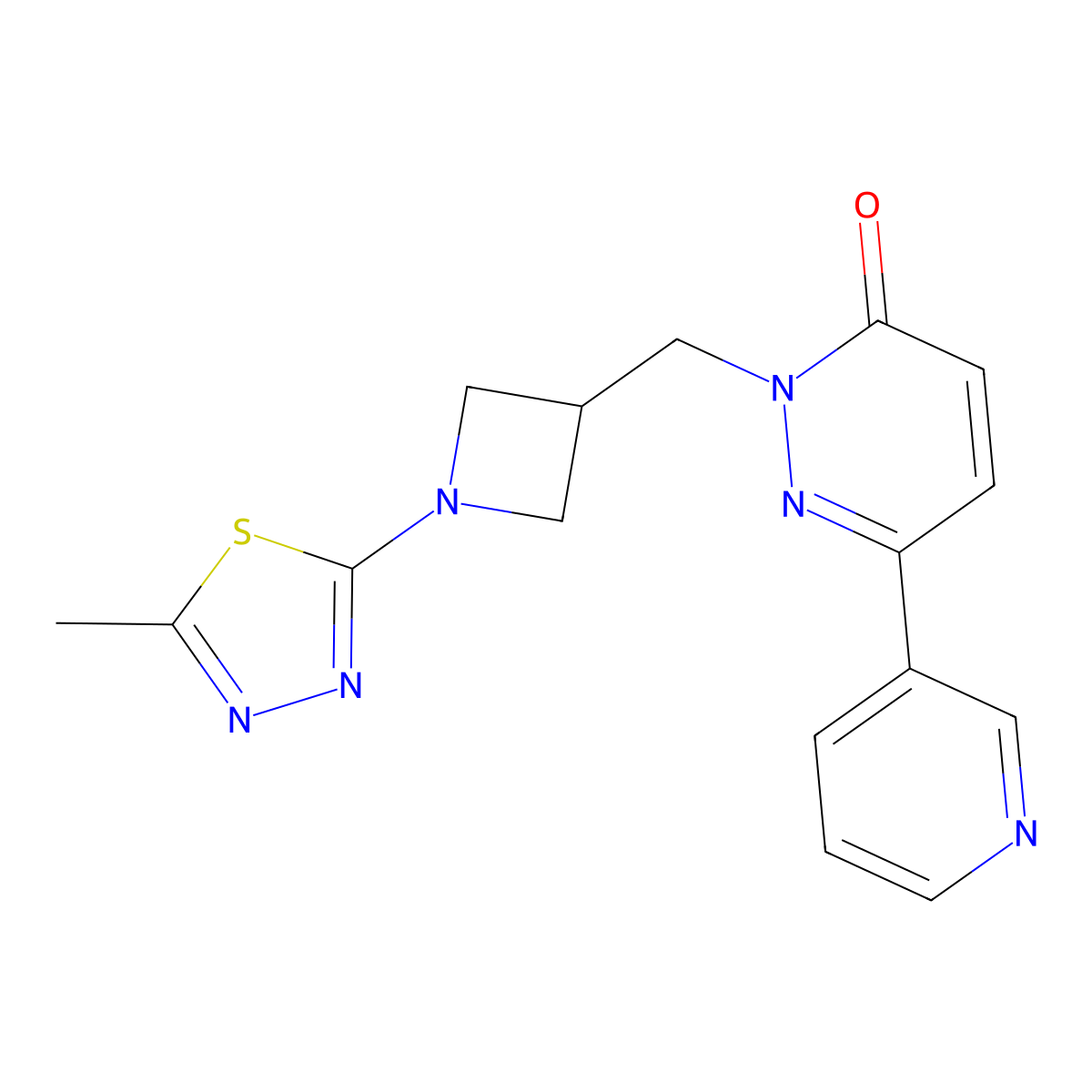 2-{[1-(5-Methyl-1,3,4-thiadiazol-2-yl)azetidin-3-yl]methyl}-6-(pyridin-3-yl)-2,3-dihydropyridazin-3-one molecular structure, CAS 2198692-72-5