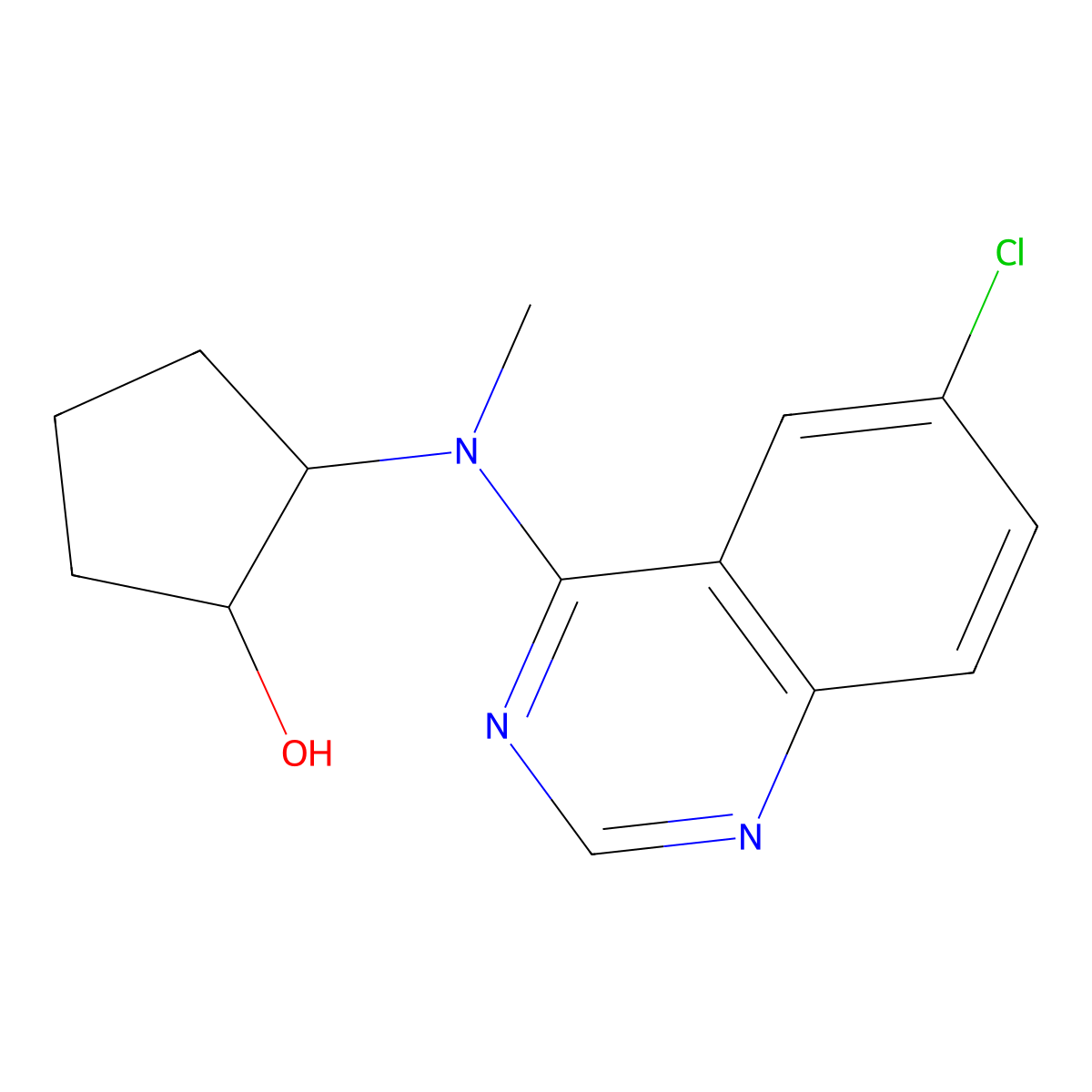 2-[(6-Chloroquinazolin-4-yl)(methyl)amino]cyclopentan-1-ol molecular structure, CAS 2198692-99-6