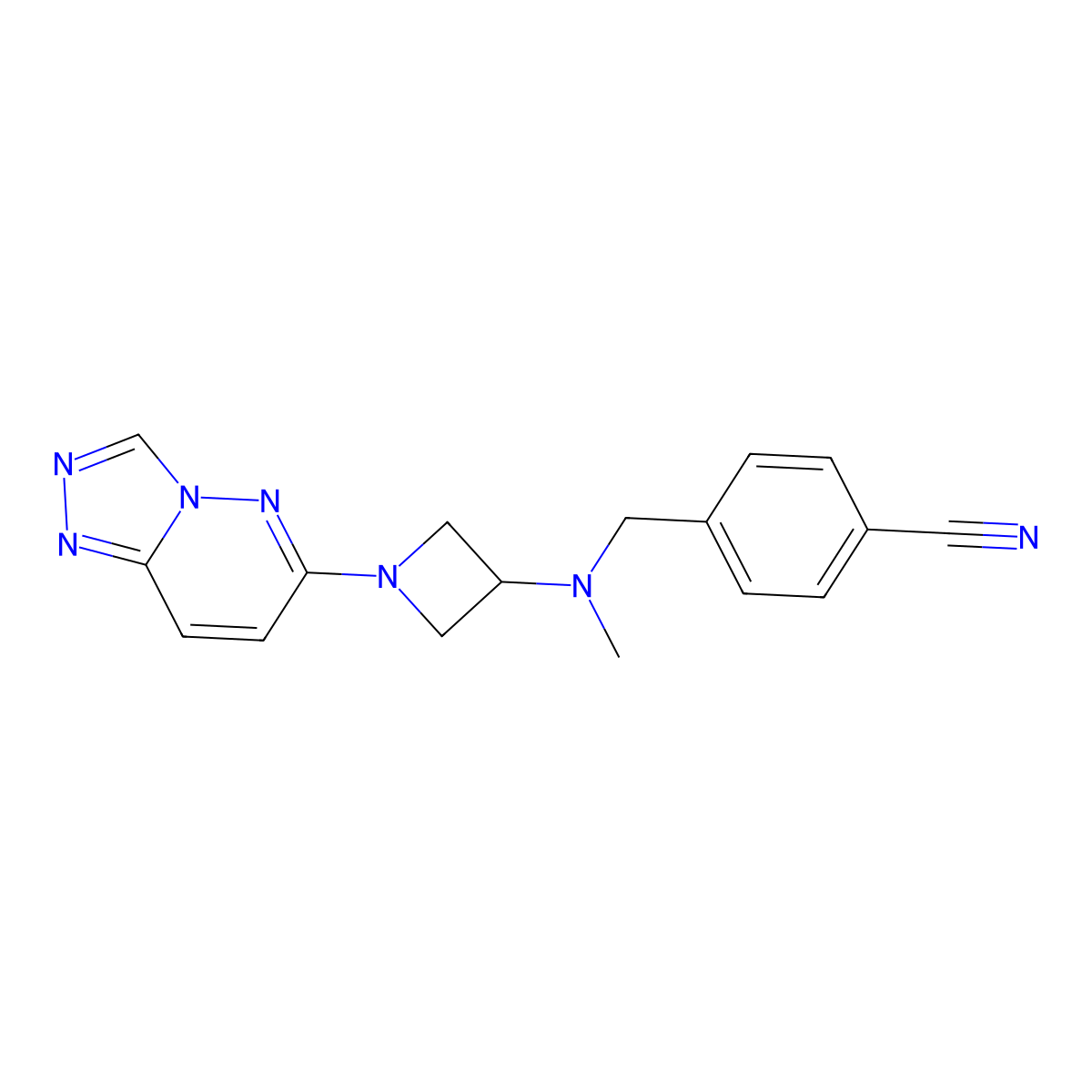 4-{[Methyl(1-{[1,2,4]triazolo[4,3-b]pyridazin-6-yl}azetidin-3-yl)amino]methyl}benzonitrile molecular structure, CAS 2198695-09-7