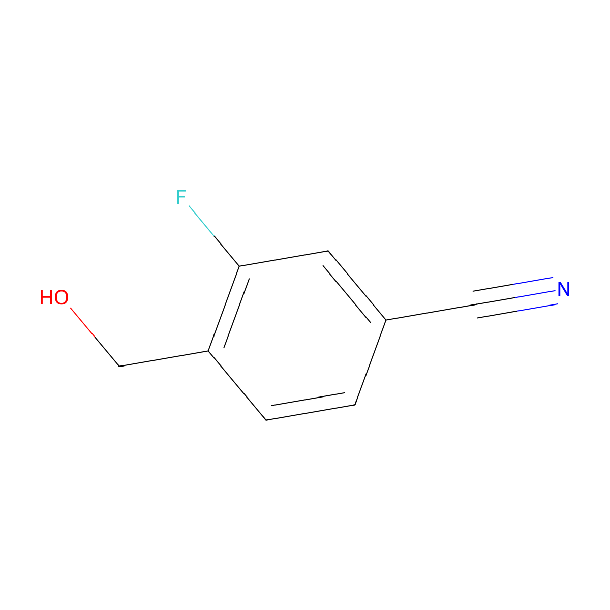 3-Fluoro-4-hydroxymethylbenzonitrile molecular structure, CAS 219873-06-0