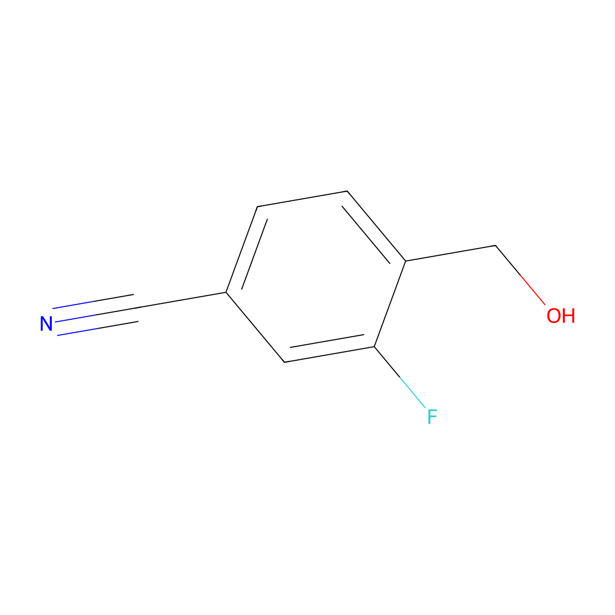 3-Fluoro-4-hydroxymethylbenzonitrile molecular structure, CAS 219873-06-0