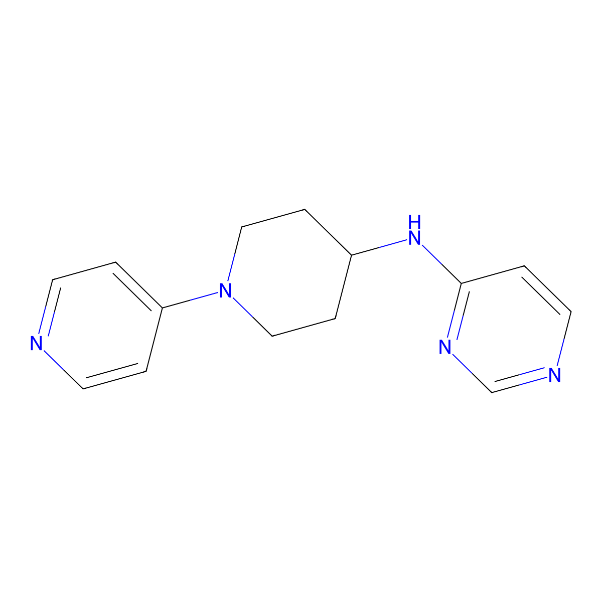N-[1-(pyridin-4-yl)piperidin-4-yl]pyrimidin-4-amine molecular structure, CAS 2198737-85-6