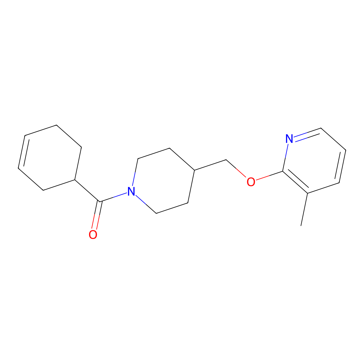 2-{[1-(Cyclohex-3-ene-1-carbonyl)piperidin-4-yl]methoxy}-3-methylpyridine molecular structure, CAS 2198738-77-9