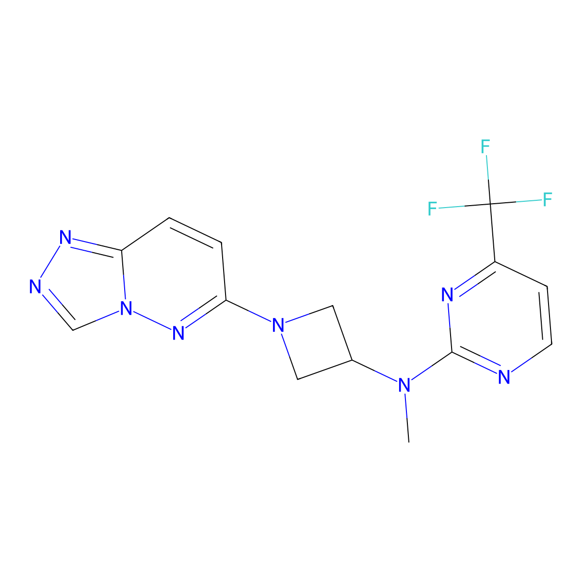 N-methyl-N-(1-{[1,2,4]triazolo[4,3-b]pyridazin-6-yl}azetidin-3-yl)-4-(trifluoromethyl)pyrimidin-2-amine molecular structure, CAS 2198739-99-8