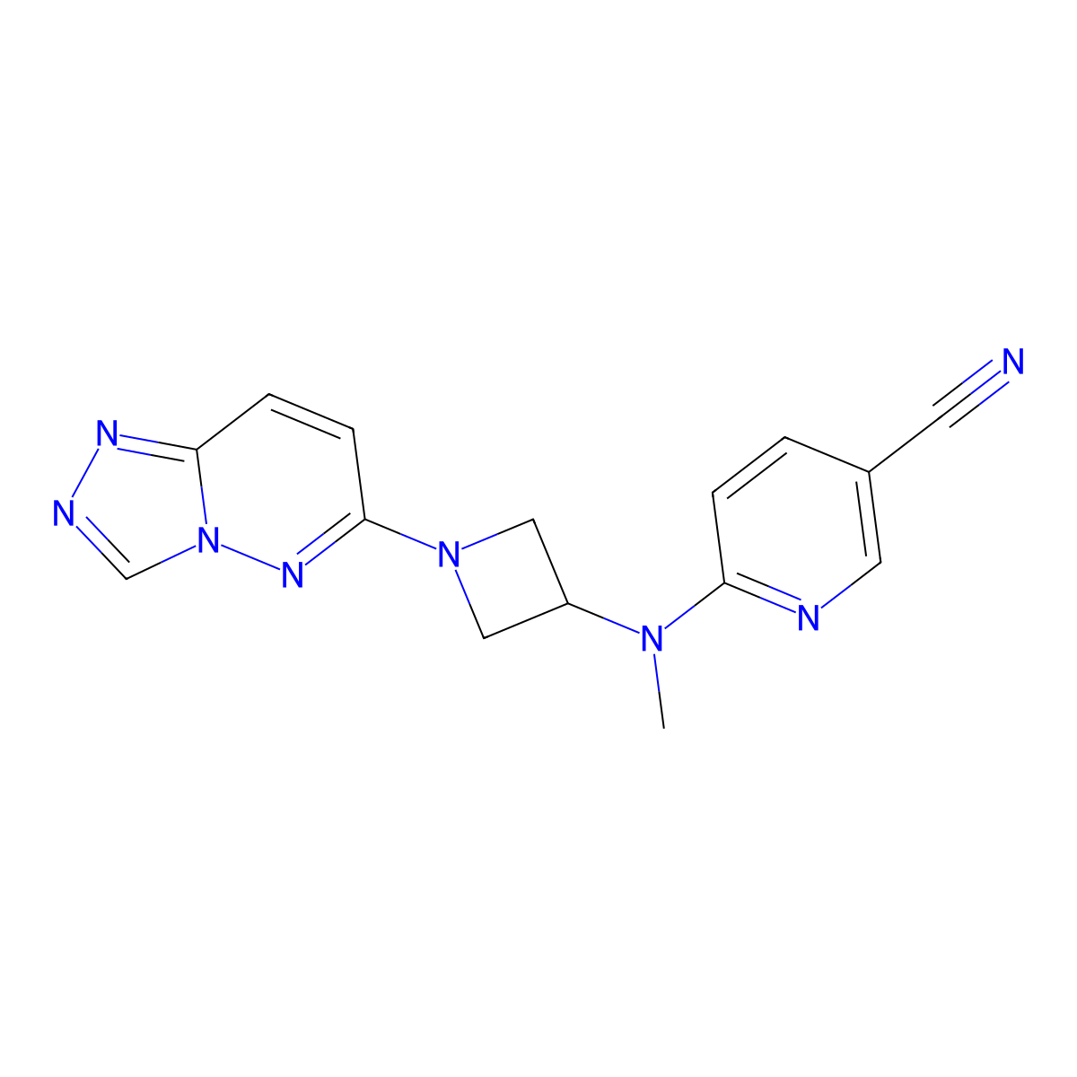 6-[Methyl(1-{[1,2,4]triazolo[4,3-b]pyridazin-6-yl}azetidin-3-yl)amino]pyridine-3-carbonitrile molecular structure, CAS 2198742-16-2