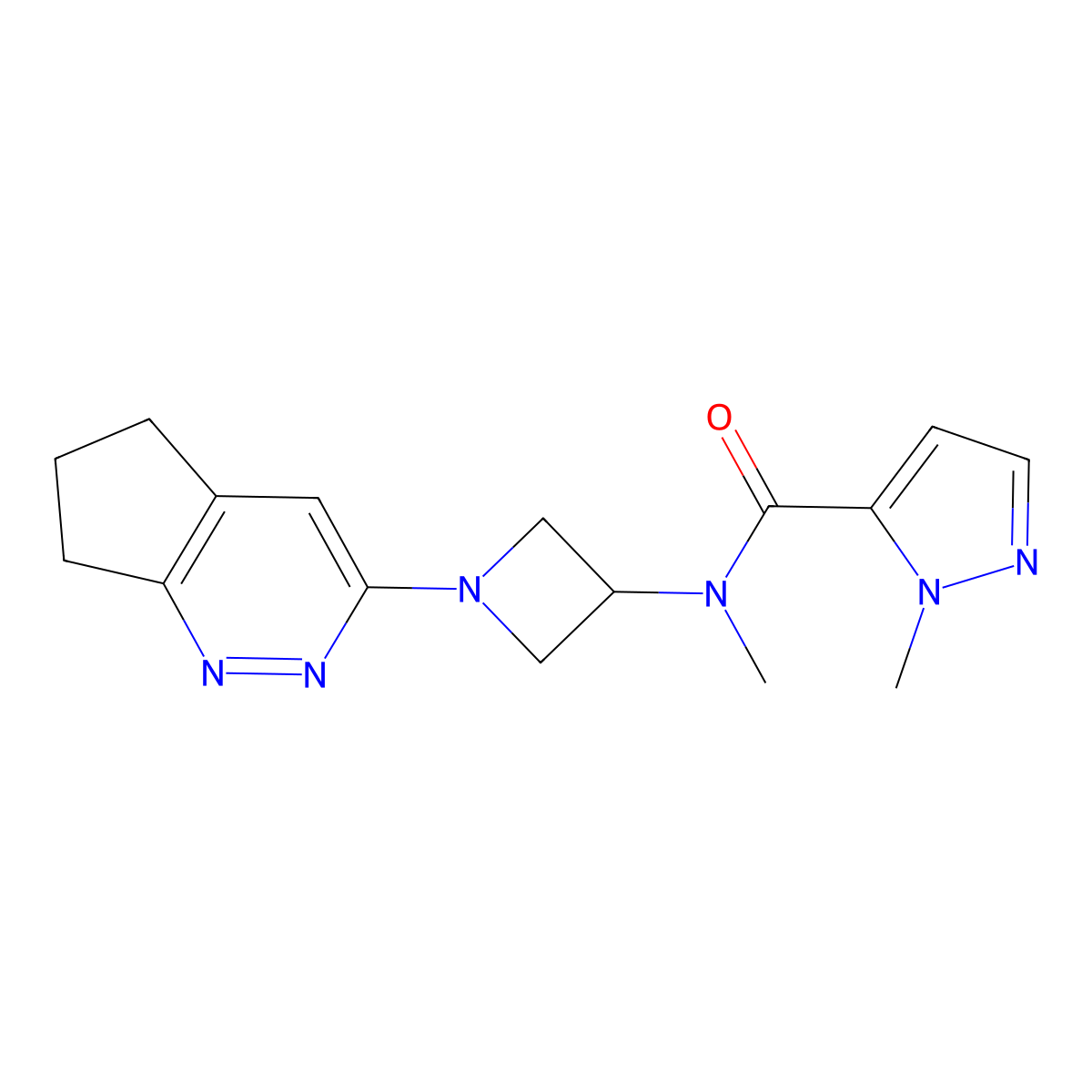 N-(1-{5H,6H,7H-cyclopenta[c]pyridazin-3-yl}azetidin-3-yl)-N,1-dimethyl-1H-pyrazole-5-carboxamide molecular structure, CAS 2198749-46-9