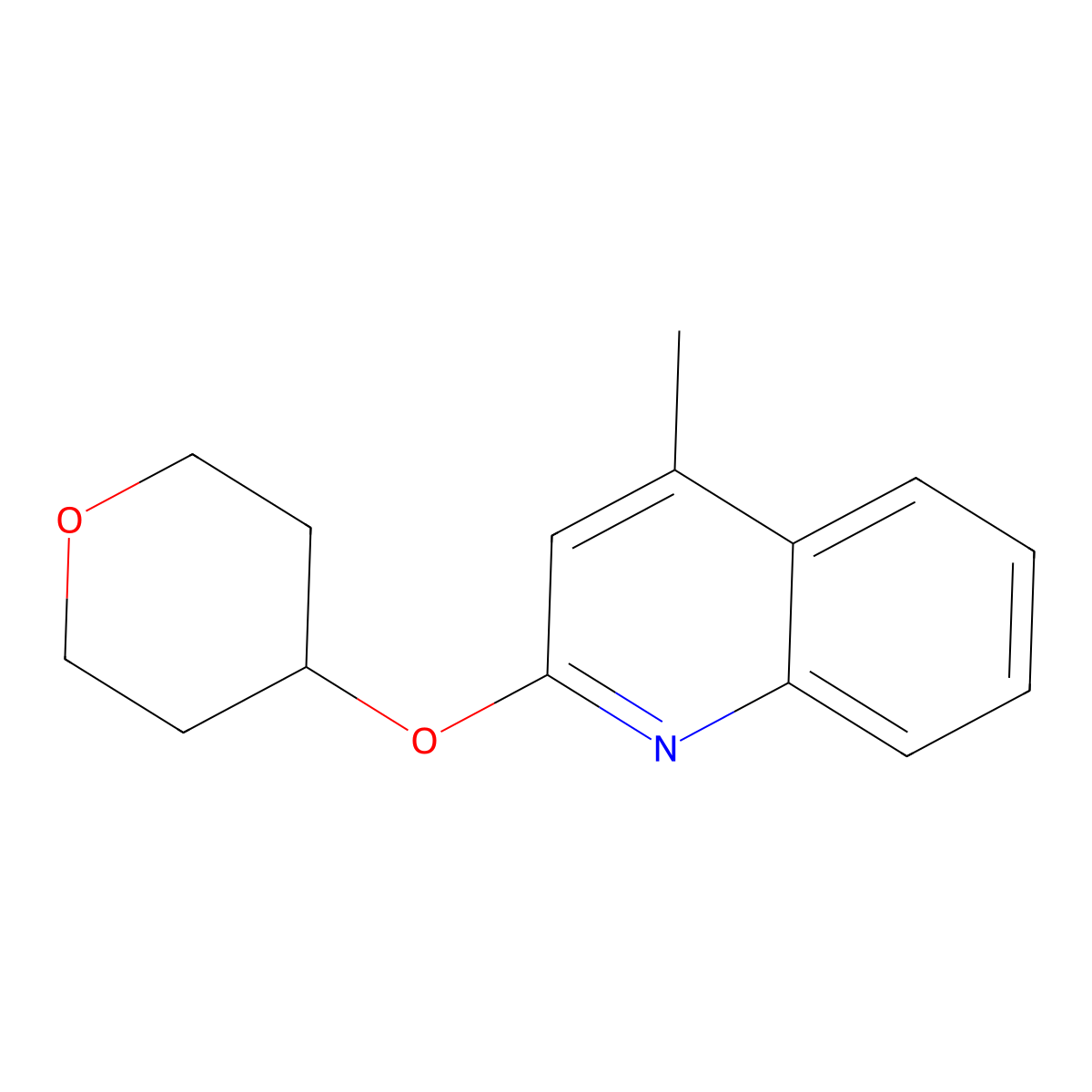 4-Methyl-2-(oxan-4-yloxy)quinoline molecular structure, CAS 2198769-37-6