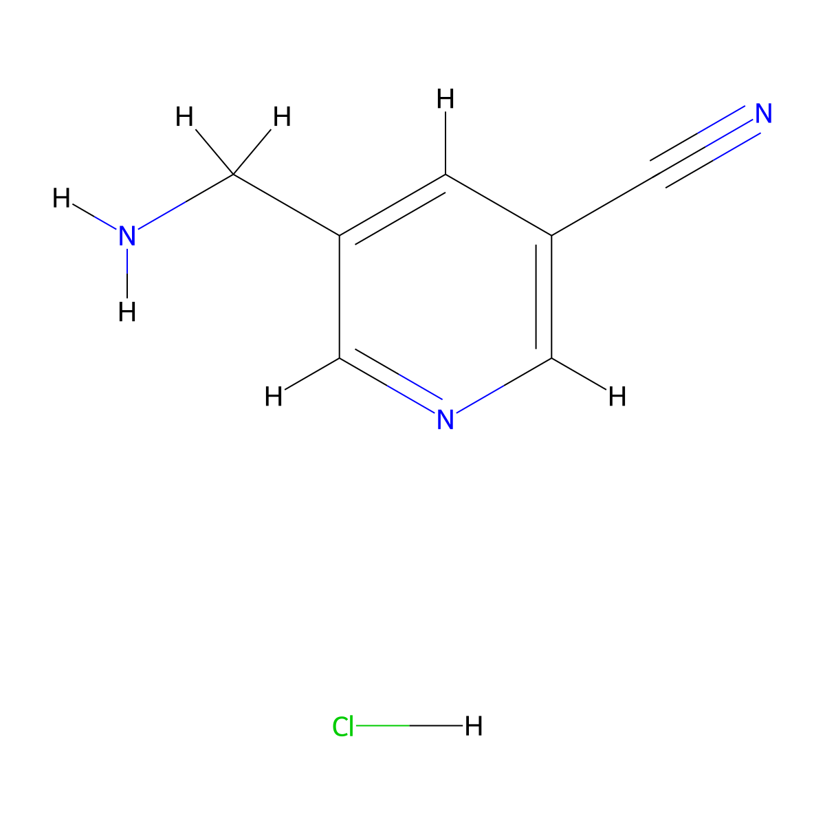 5-(Aminomethyl)nicotinonitrile hydrochloride molecular structure, CAS 2198774-67-1