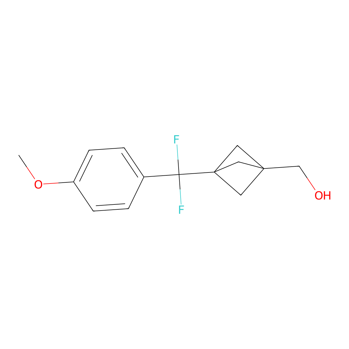 (3-(Difluoro(4-methoxyphenyl)methyl)bicyclo[1.1.1]pentan-1-yl)methanol molecular structure, CAS 2198774-71-7