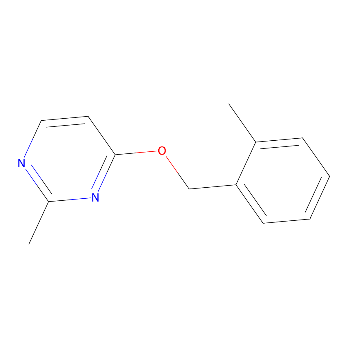 2-Methyl-4-[(2-methylphenyl)methoxy]pyrimidine molecular structure, CAS 2198793-61-0