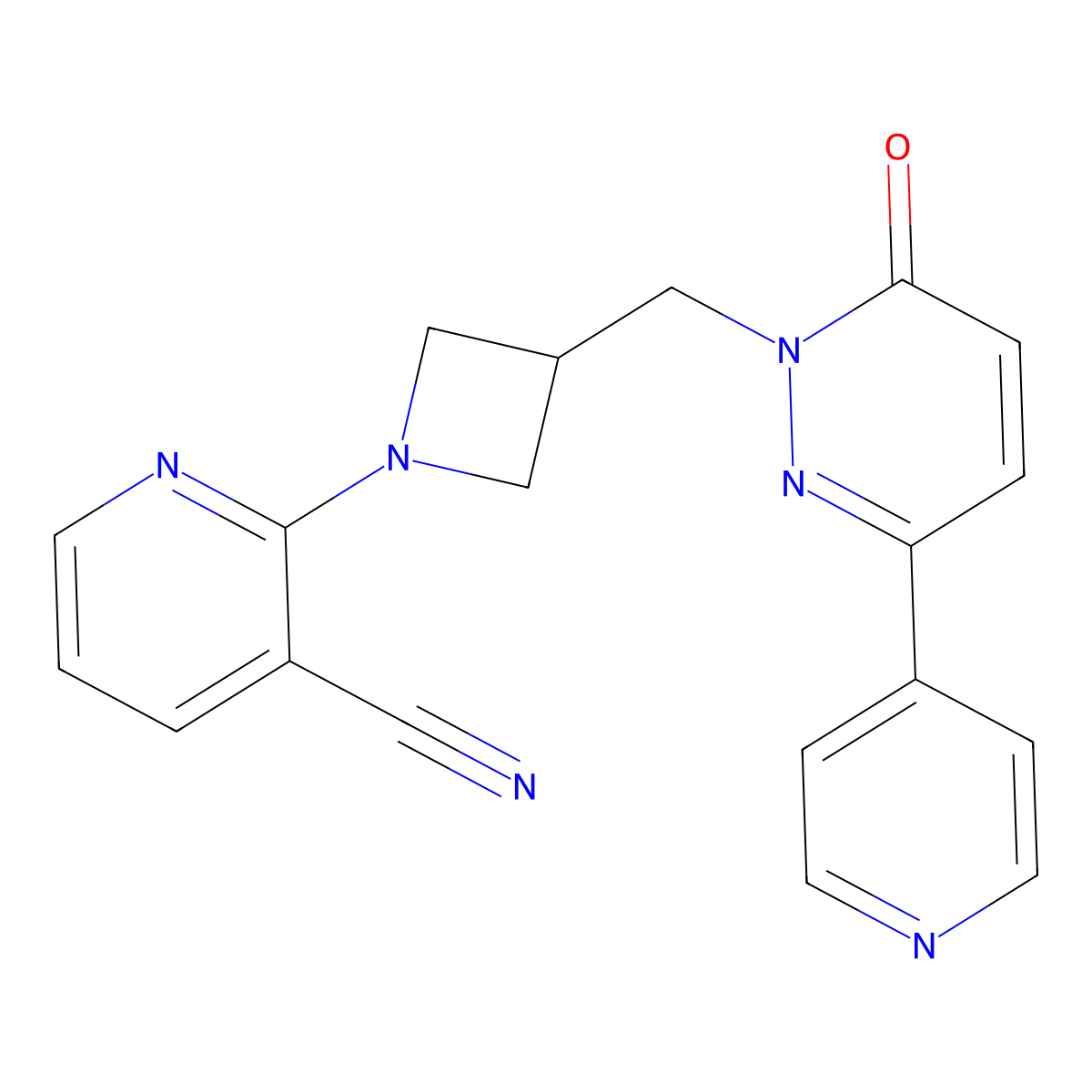 2-(3-{[6-Oxo-3-(pyridin-4-yl)-1,6-dihydropyridazin-1-yl]methyl}azetidin-1-yl)pyridine-3-carbonitrile molecular structure, CAS 2198794-77-1