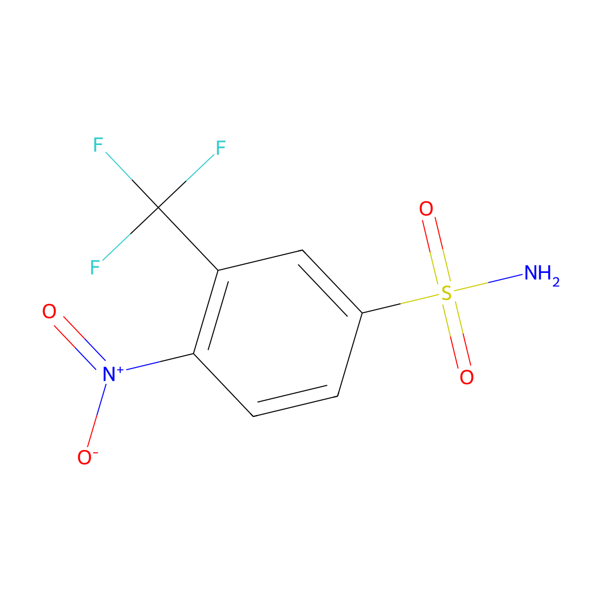 4-Nitro-3-(trifluoromethyl)benzenesulfonamide molecular structure, CAS 21988-05-6