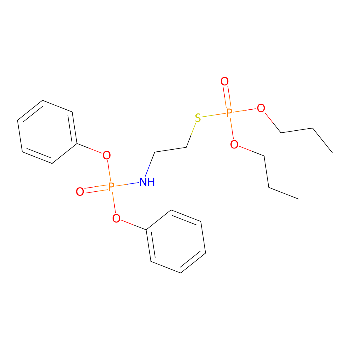 Phosphorothioic acid, O,O-dipropyl S-(O',O'-diphenylphosphoramido)ethyl ester molecular structure, CAS 21988-59-0