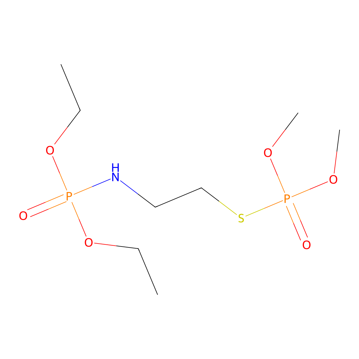 Phosphorothioic acid, O,O-dimethyl S-(O',O'-diethylphosphoramido)ethyl ester molecular structure, CAS 21988-64-7