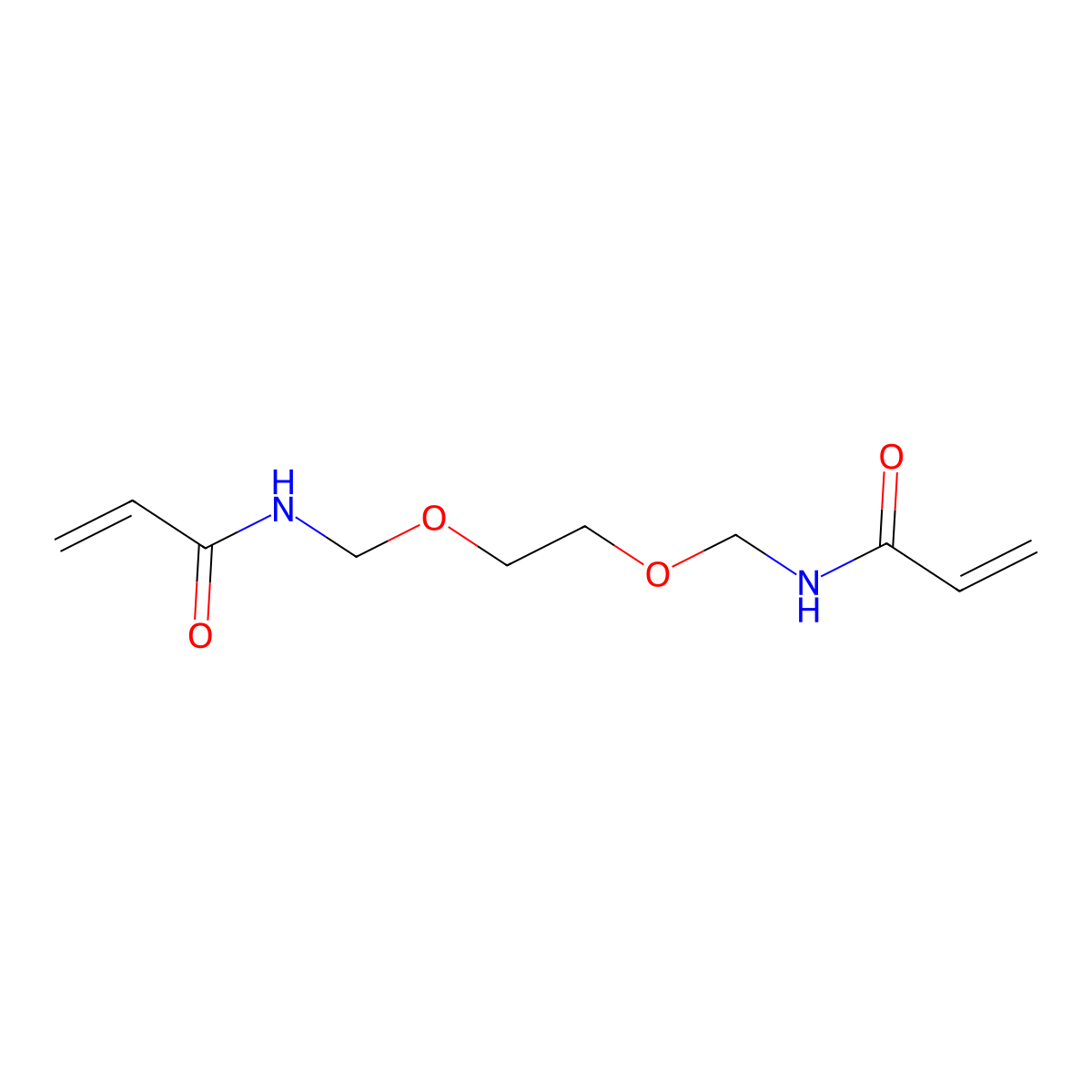 2-Propenamide, N,N'-(1,2-ethanediylbis(oxymethylene))bis- molecular structure, CAS 21988-92-1