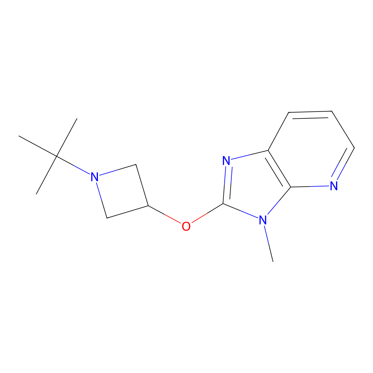 1-tert-butyl-3-({3-methyl-3H-imidazo[4,5-b]pyridin-2-yl}oxy)azetidine molecular structure, CAS 2198811-12-8