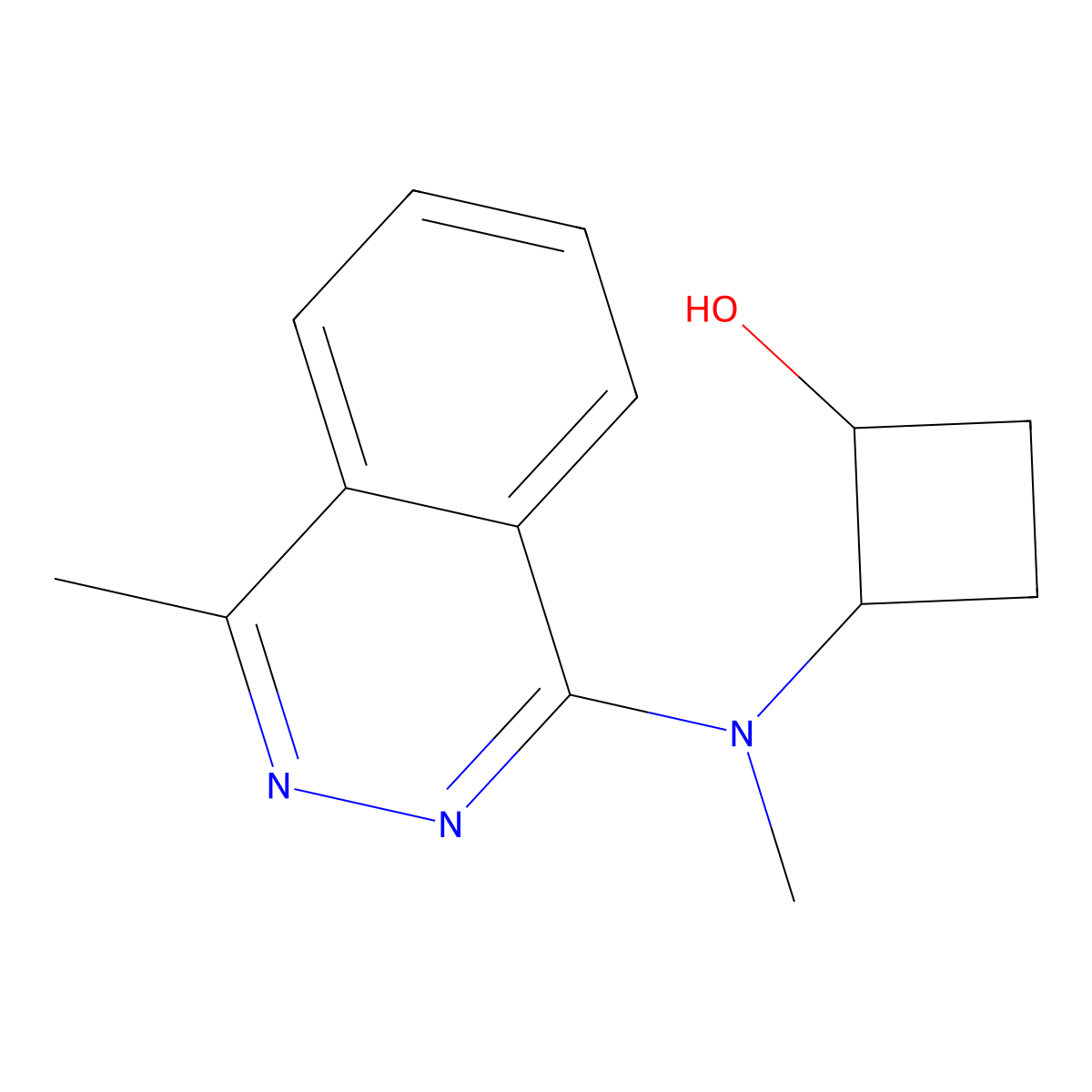 2-[Methyl(4-methylphthalazin-1-yl)amino]cyclobutan-1-ol molecular structure, CAS 2198812-87-0