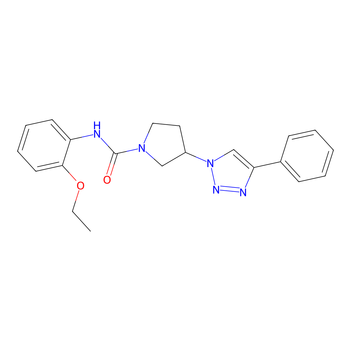 N-(2-ethoxyphenyl)-3-(4-phenyl-1H-1,2,3-triazol-1-yl)pyrrolidine-1-carboxamide molecular structure, CAS 2198813-44-2