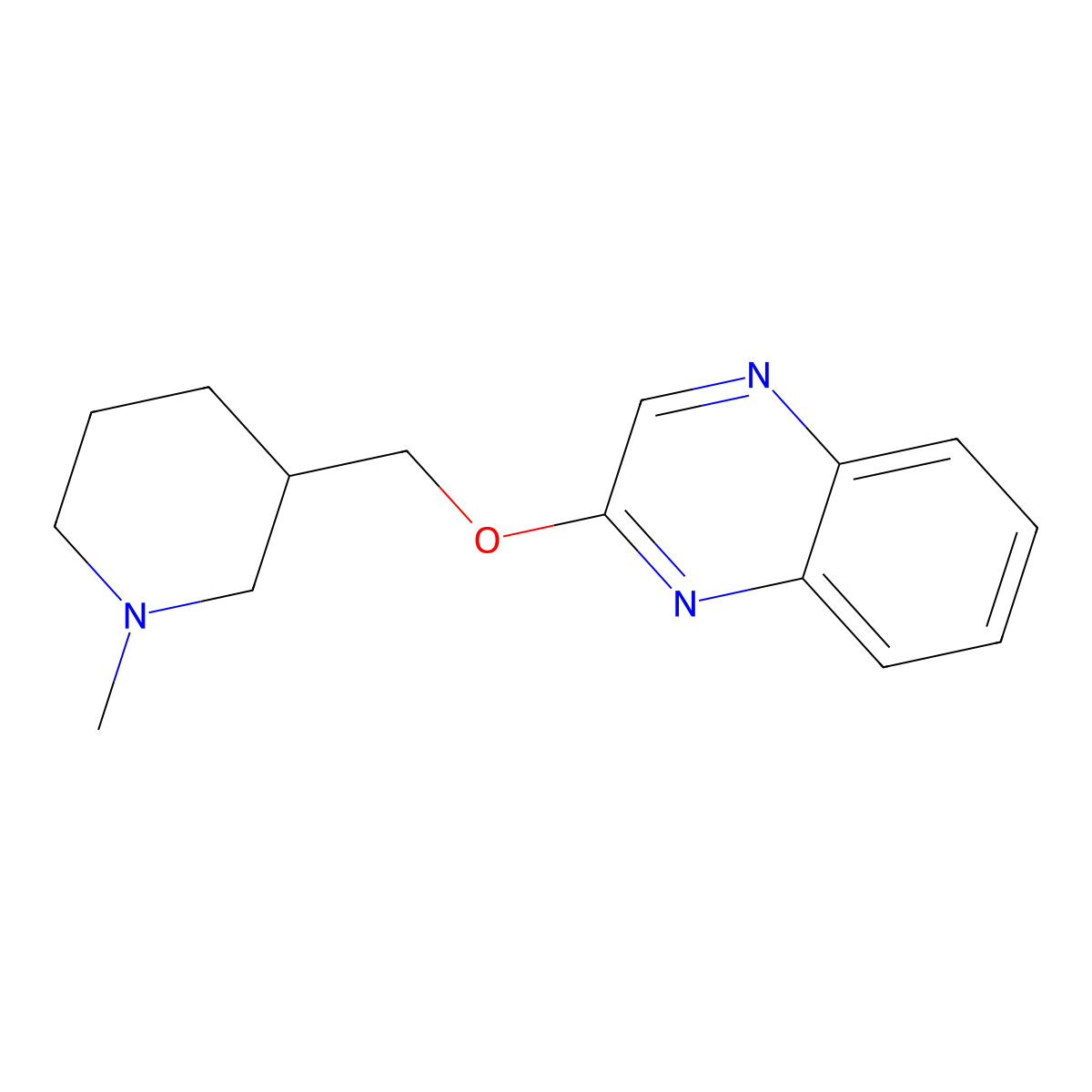 2-[(1-Methylpiperidin-3-yl)methoxy]quinoxaline molecular structure, CAS 2198823-09-3