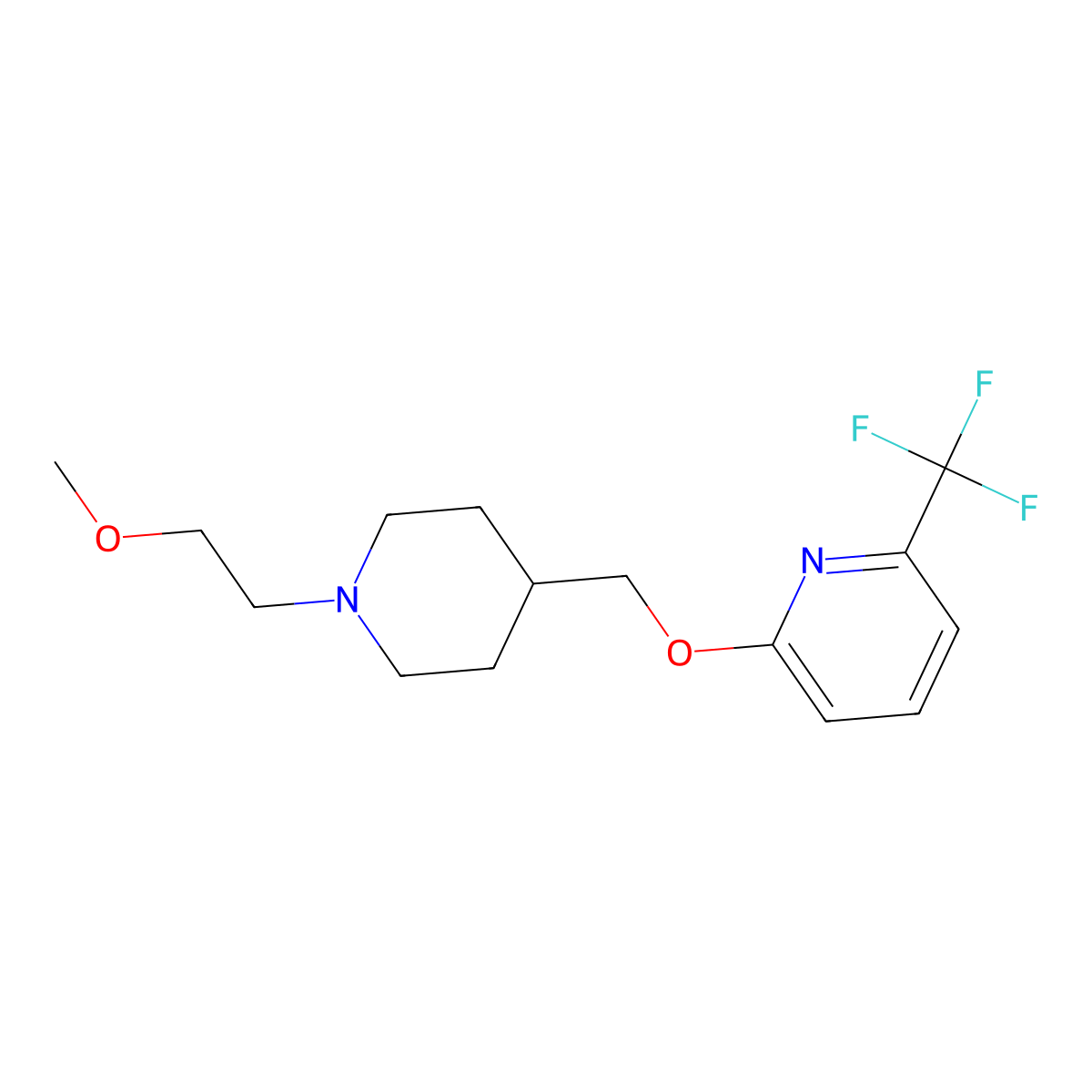 2-{[1-(2-Methoxyethyl)piperidin-4-yl]methoxy}-6-(trifluoromethyl)pyridine molecular structure, CAS 2198845-37-1
