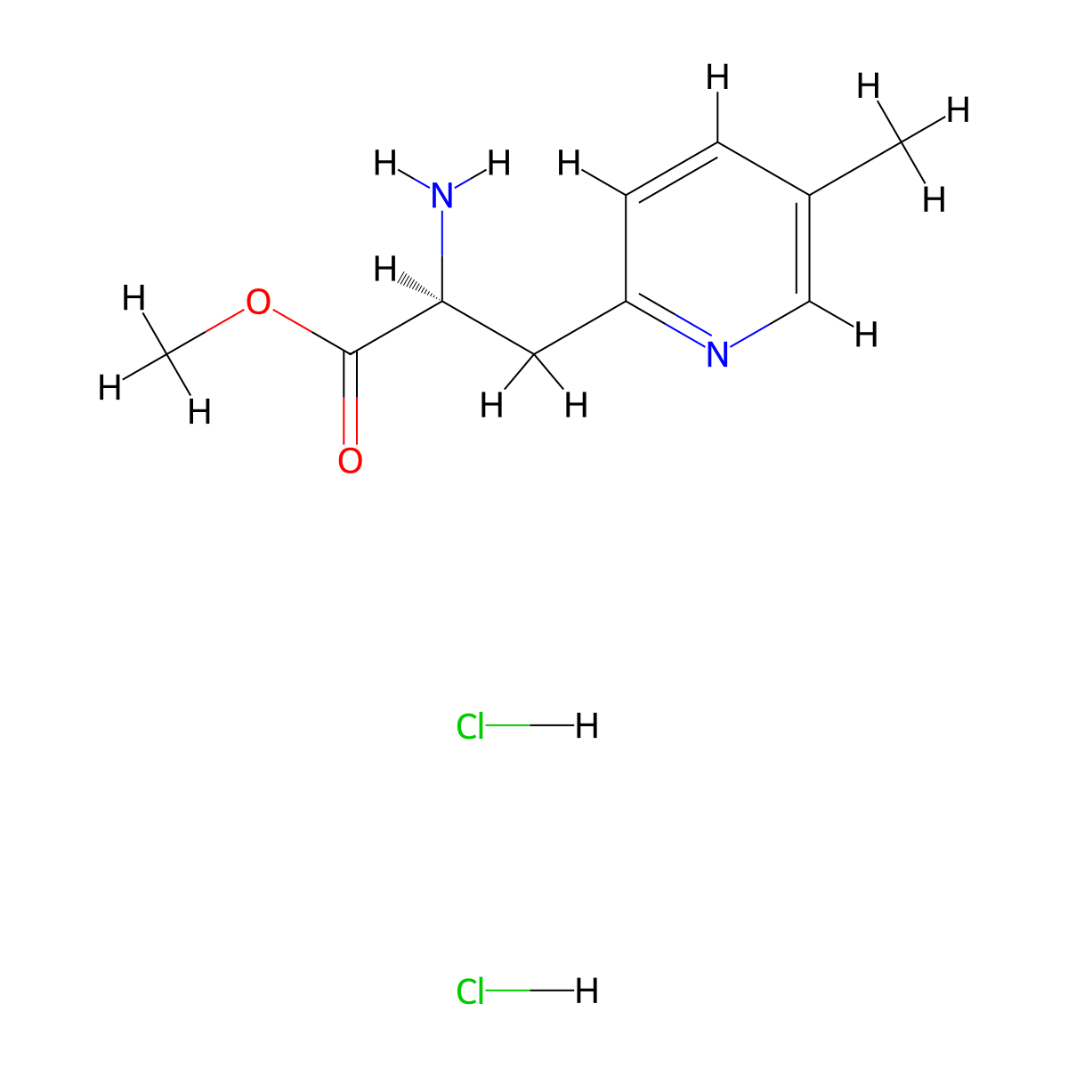 Methyl (S)-2-amino-3-(5-methylpyridin-2-YL)propanoate 2hcl molecular structure, CAS 2198846-77-2