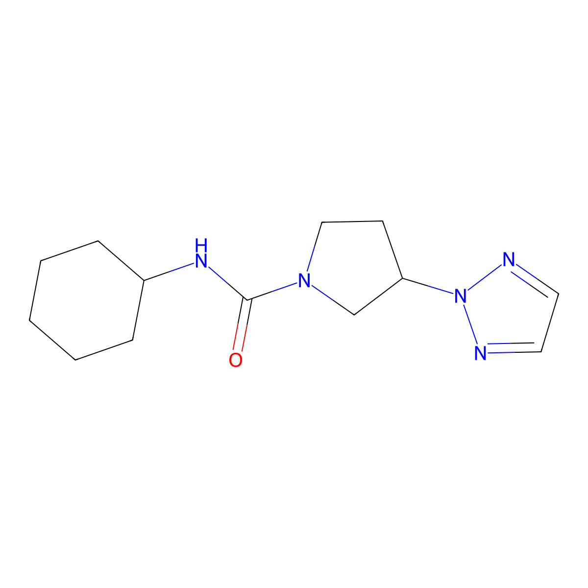 N-cyclohexyl-3-(2H-1,2,3-triazol-2-yl)pyrrolidine-1-carboxamide molecular structure, CAS 2198869-45-1