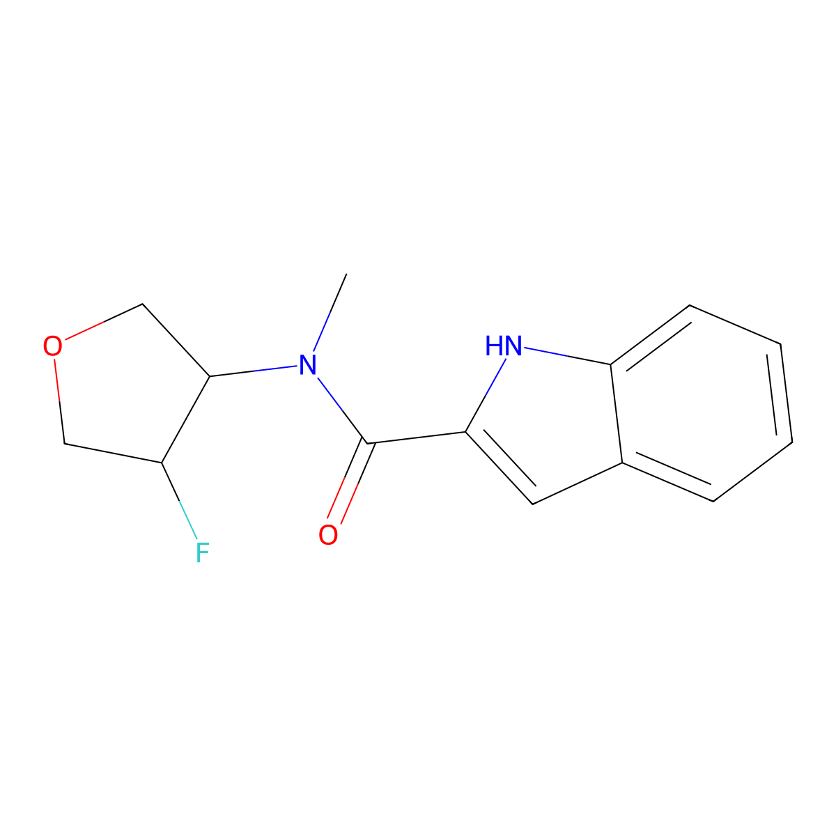 N-(4-fluorooxolan-3-yl)-N-methyl-1H-indole-2-carboxamide molecular structure, CAS 2198897-33-3