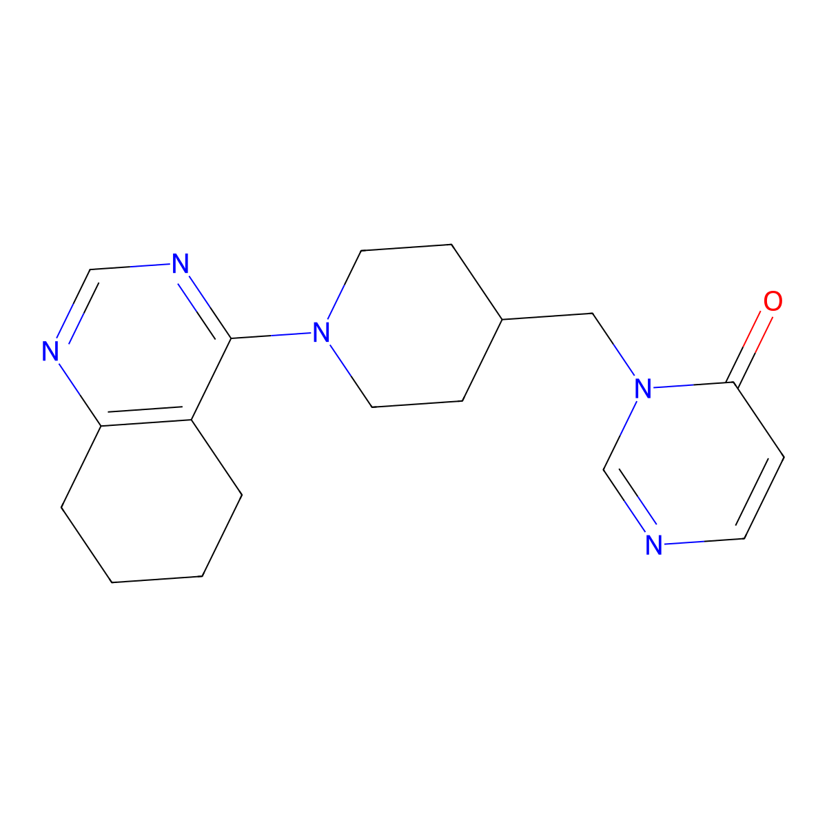 3-{[1-(5,6,7,8-Tetrahydroquinazolin-4-yl)piperidin-4-yl]methyl}-3,4-dihydropyrimidin-4-one molecular structure, CAS 2198912-04-6