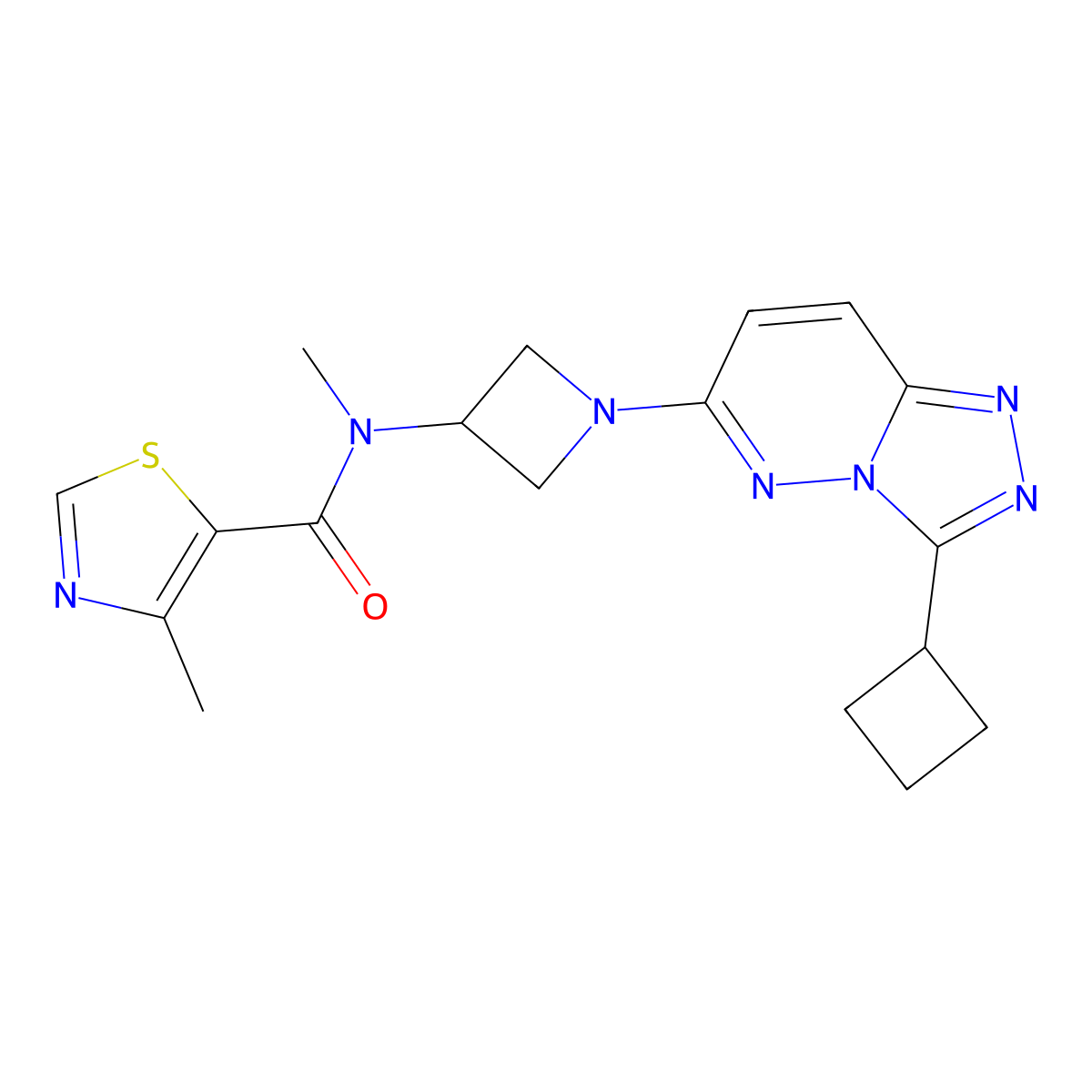 N-(1-{3-cyclobutyl-[1,2,4]triazolo[4,3-b]pyridazin-6-yl}azetidin-3-yl)-N,4-dimethyl-1,3-thiazole-5-carboxamide molecular structure, CAS 2198916-19-5