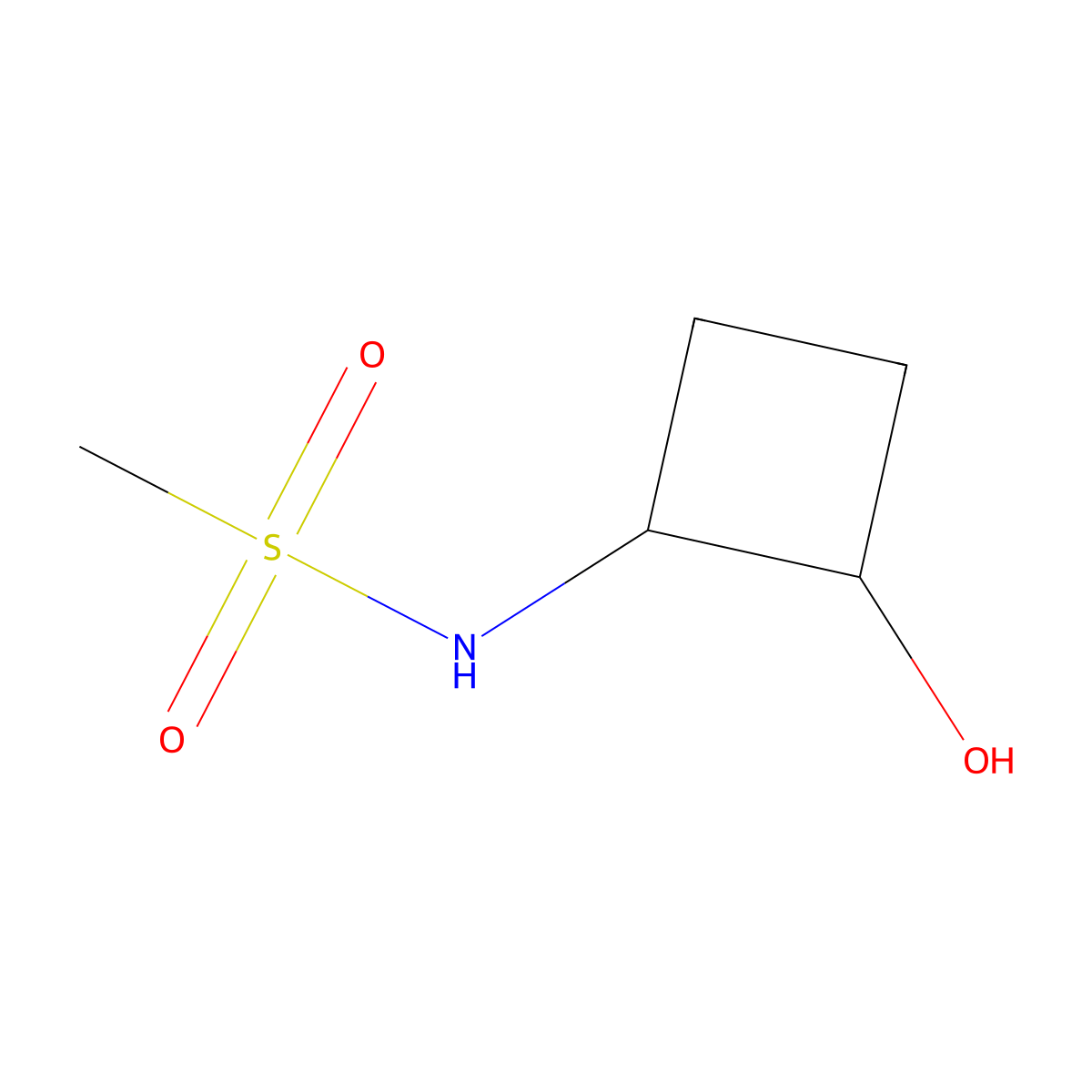 N-(2-hydroxycyclobutyl)methanesulfonamide molecular structure, CAS 2198917-61-0
