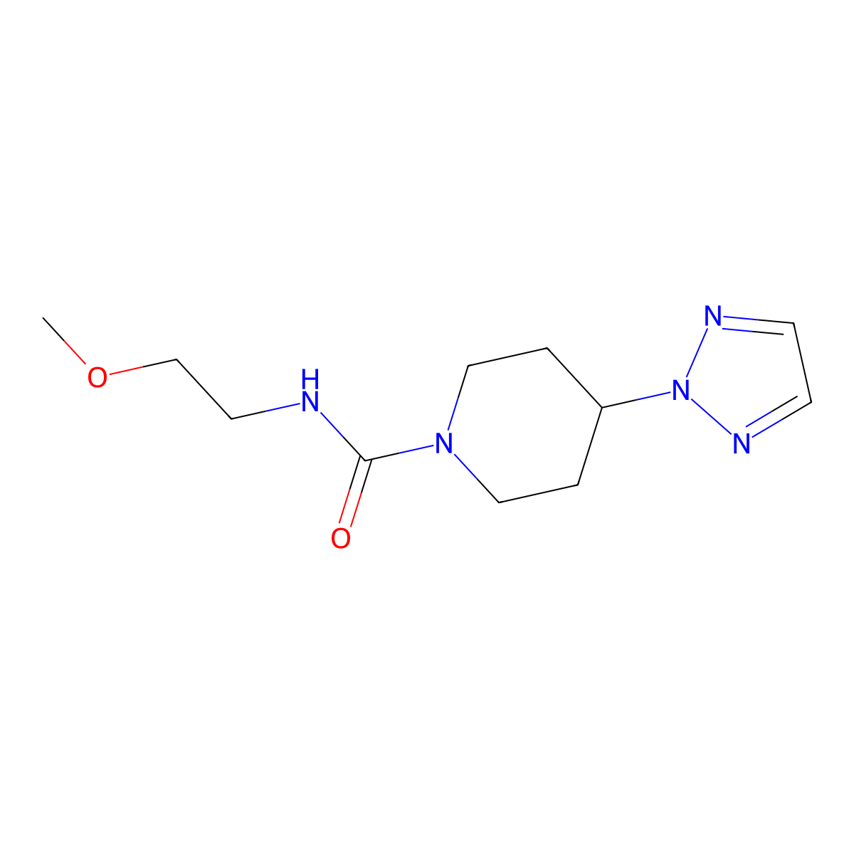 N-(2-methoxyethyl)-4-(2H-1,2,3-triazol-2-yl)piperidine-1-carboxamide molecular structure, CAS 2198940-23-5