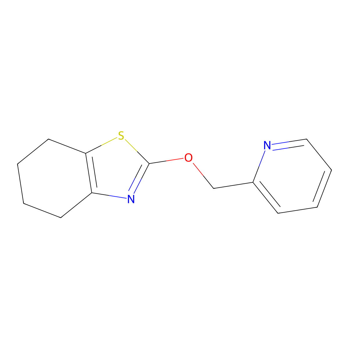 2-[(Pyridin-2-yl)methoxy]-4,5,6,7-tetrahydro-1,3-benzothiazole molecular structure, CAS 2198959-00-9