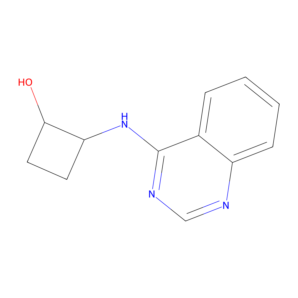 2-[(Quinazolin-4-yl)amino]cyclobutan-1-ol molecular structure, CAS 2198959-67-8