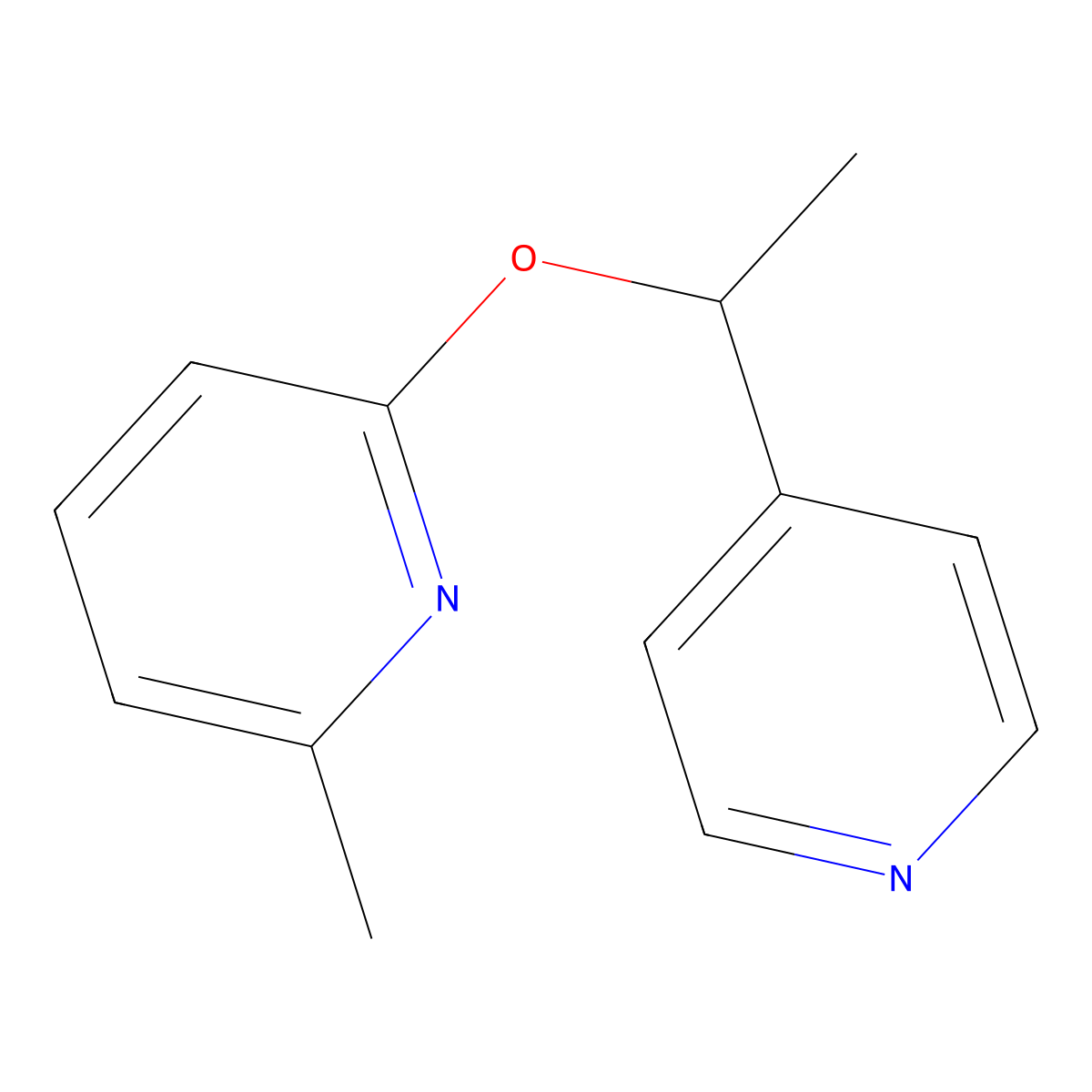 2-Methyl-6-[1-(pyridin-4-yl)ethoxy]pyridine molecular structure, CAS 2198959-93-0