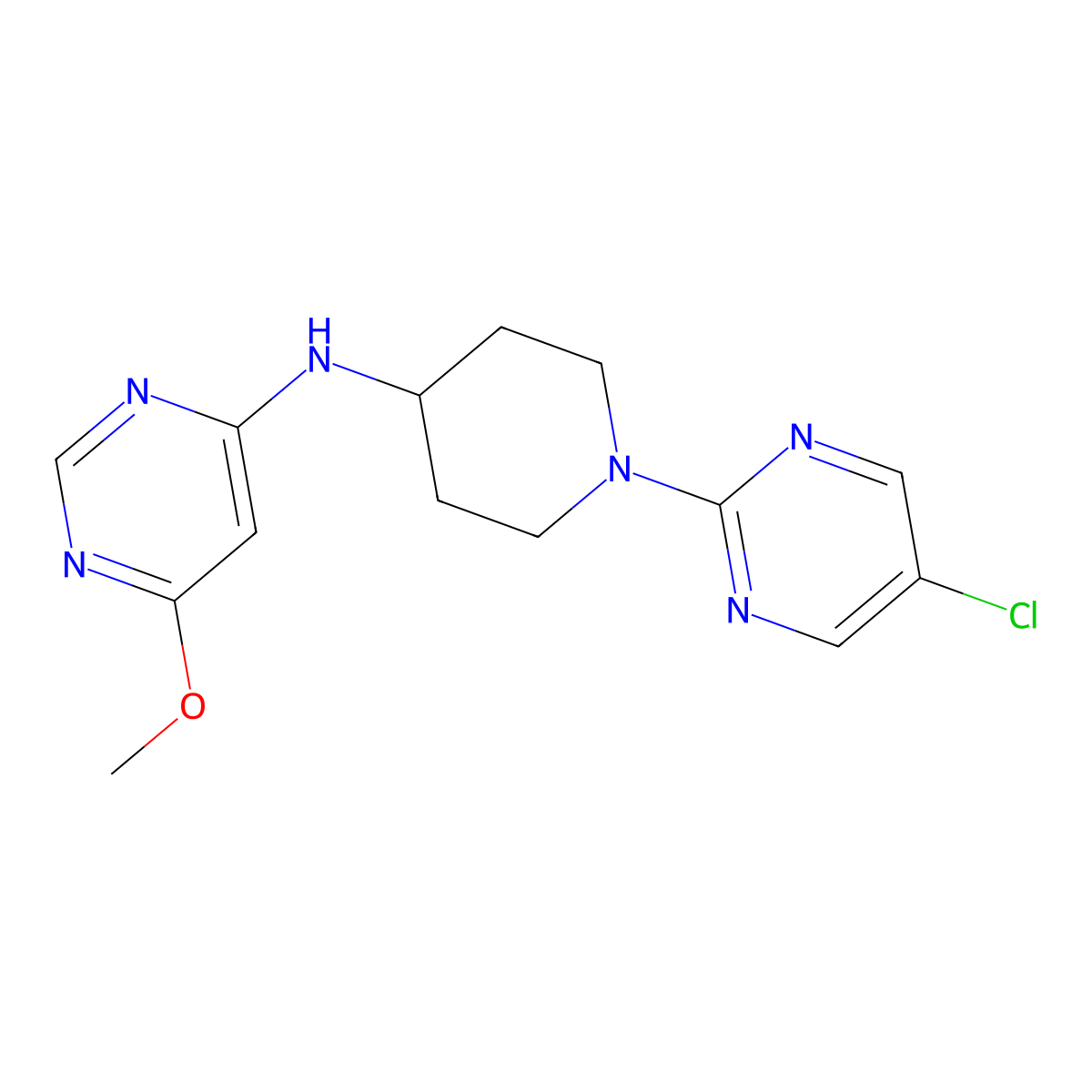 N-[1-(5-chloropyrimidin-2-yl)piperidin-4-yl]-6-methoxypyrimidin-4-amine molecular structure, CAS 2198960-68-6