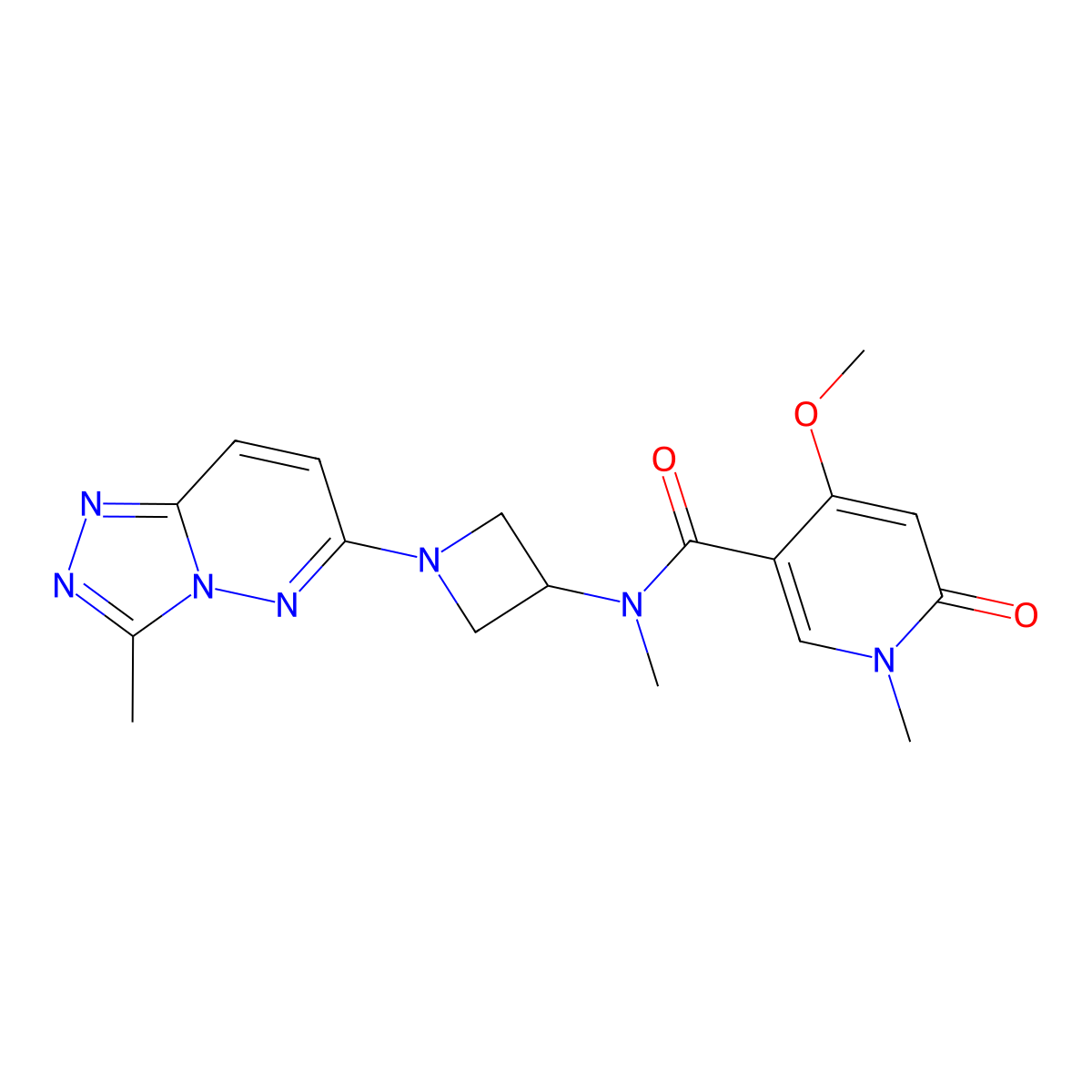 4-methoxy-N,1-dimethyl-N-(1-{3-methyl-[1,2,4]triazolo[4,3-b]pyridazin-6-yl}azetidin-3-yl)-6-oxo-1,6-dihydropyridine-3-carboxamide molecular structure, CAS 2198968-83-9