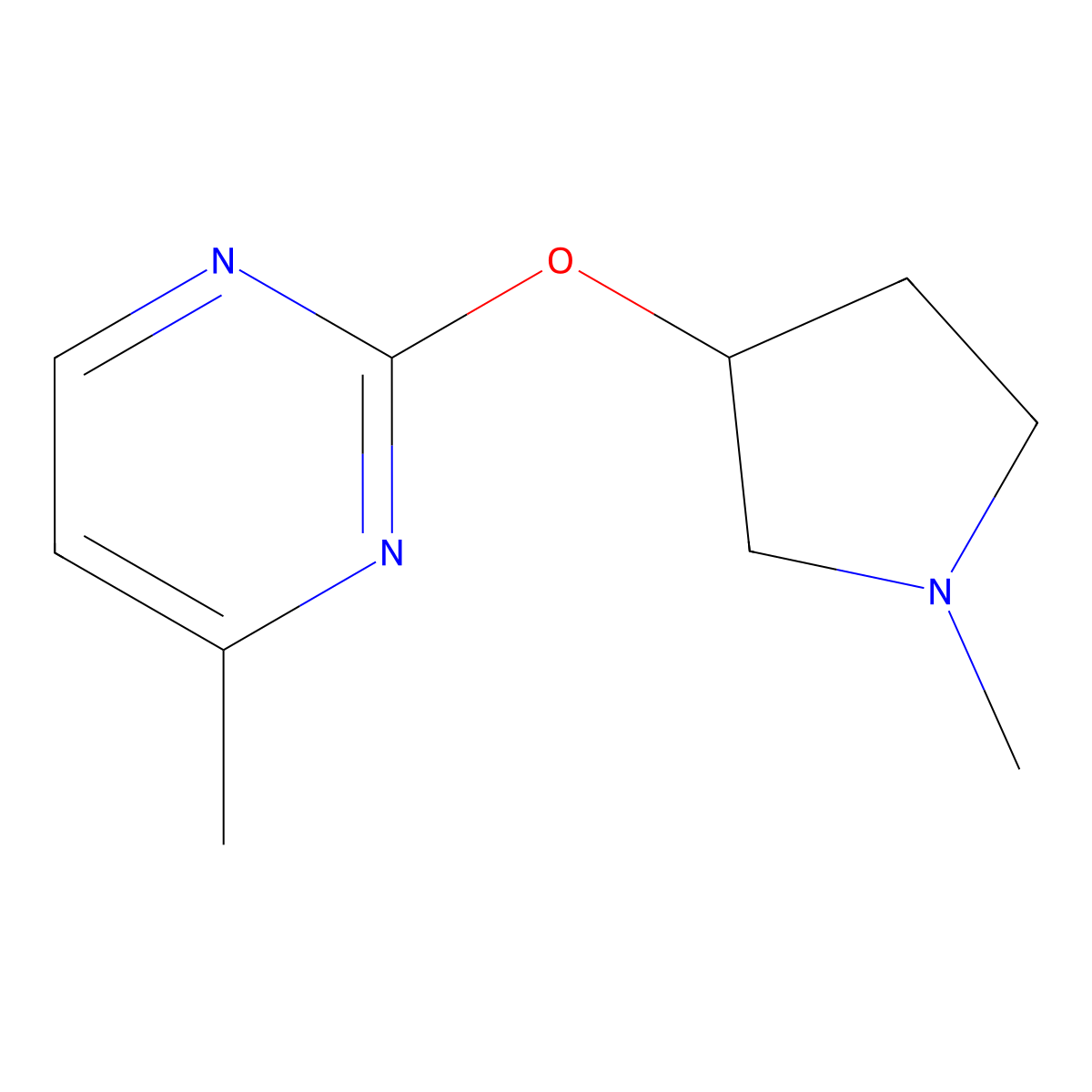 4-Methyl-2-[(1-methylpyrrolidin-3-yl)oxy]pyrimidine molecular structure, CAS 2198985-44-1