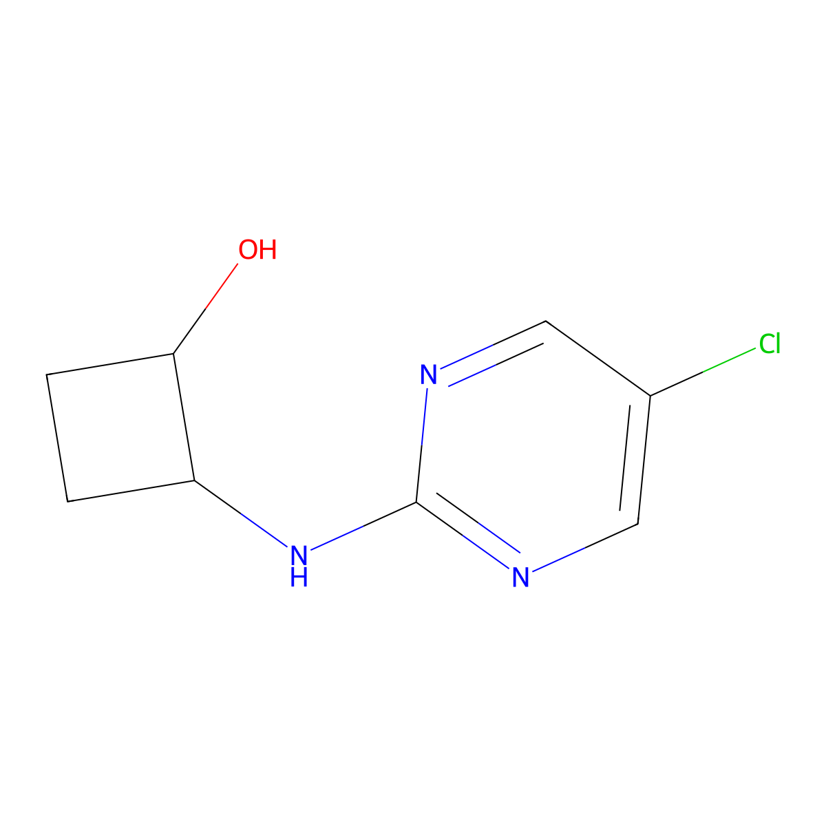 2-[(5-Chloropyrimidin-2-yl)amino]cyclobutan-1-ol molecular structure, CAS 2198986-29-5