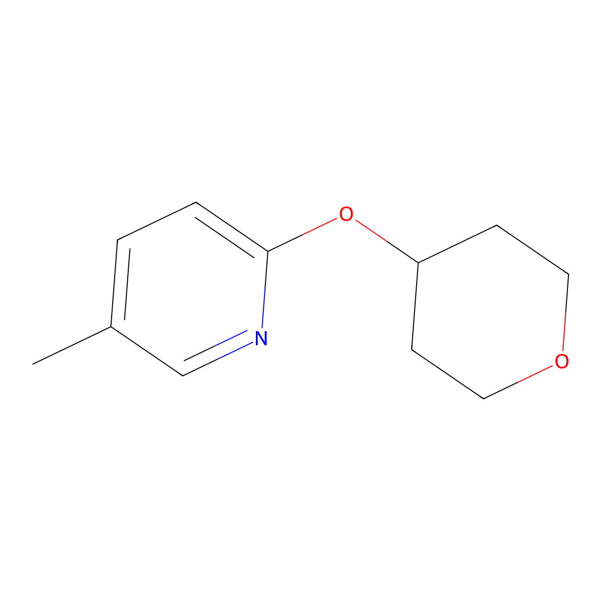 5-Methyl-2-(oxan-4-yloxy)pyridine molecular structure, CAS 2198986-31-9