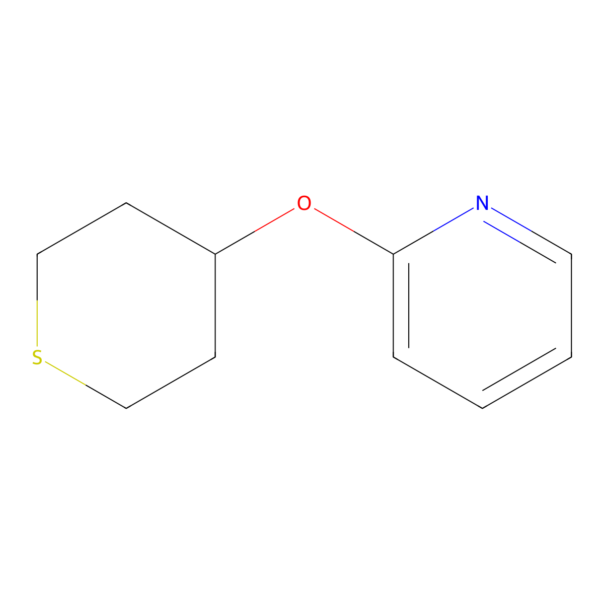 2-(Thian-4-yloxy)pyridine molecular structure, CAS 2198986-97-7