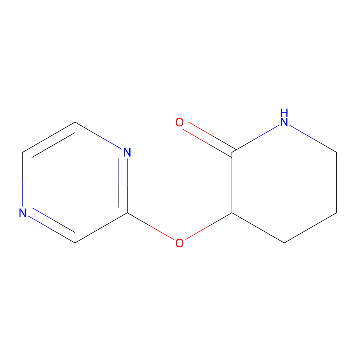 3-(Pyrazin-2-yloxy)piperidin-2-one molecular structure, CAS 2198987-15-2