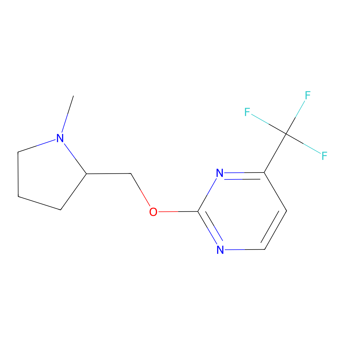 2-[(1-Methylpyrrolidin-2-yl)methoxy]-4-(trifluoromethyl)pyrimidine molecular structure, CAS 2198987-50-5