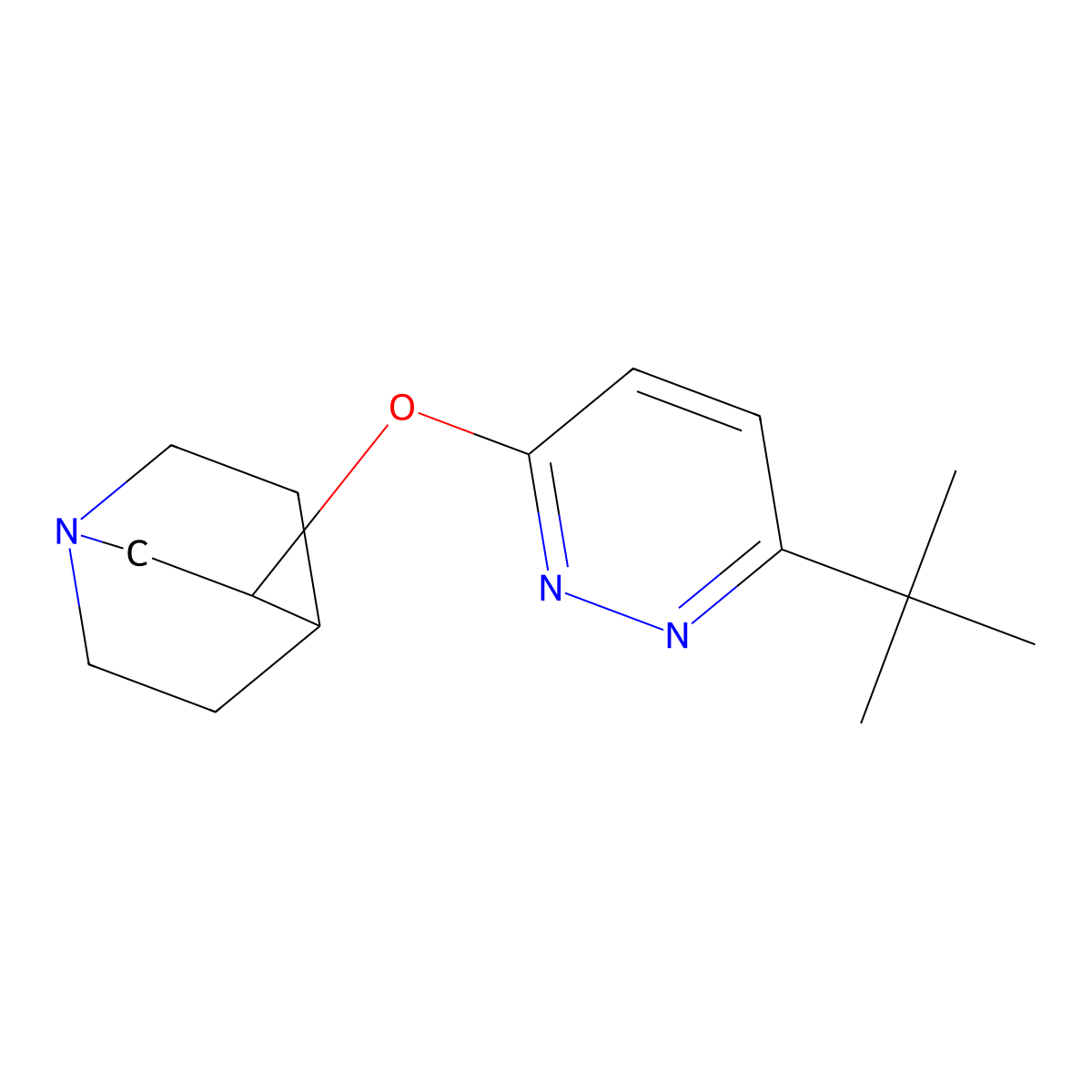 3-[(6-Tert-butylpyridazin-3-yl)oxy]-1-azabicyclo[2.2.2]octane molecular structure, CAS 2198987-56-1