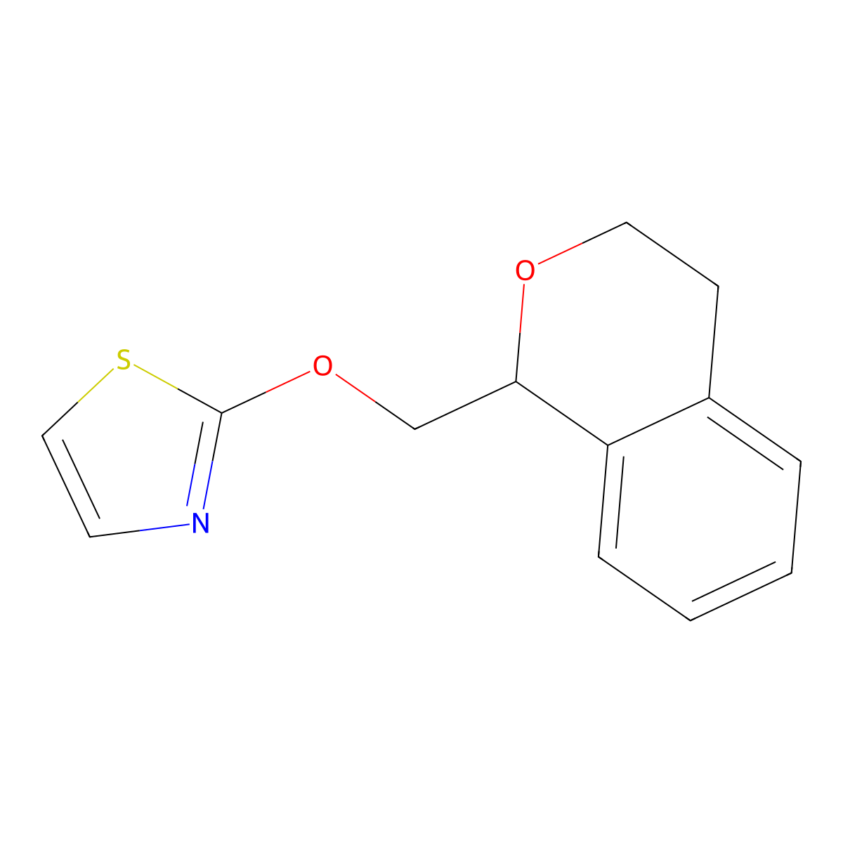 2-[(3,4-dihydro-1H-2-benzopyran-1-yl)methoxy]-1,3-thiazole molecular structure, CAS 2198989-40-9