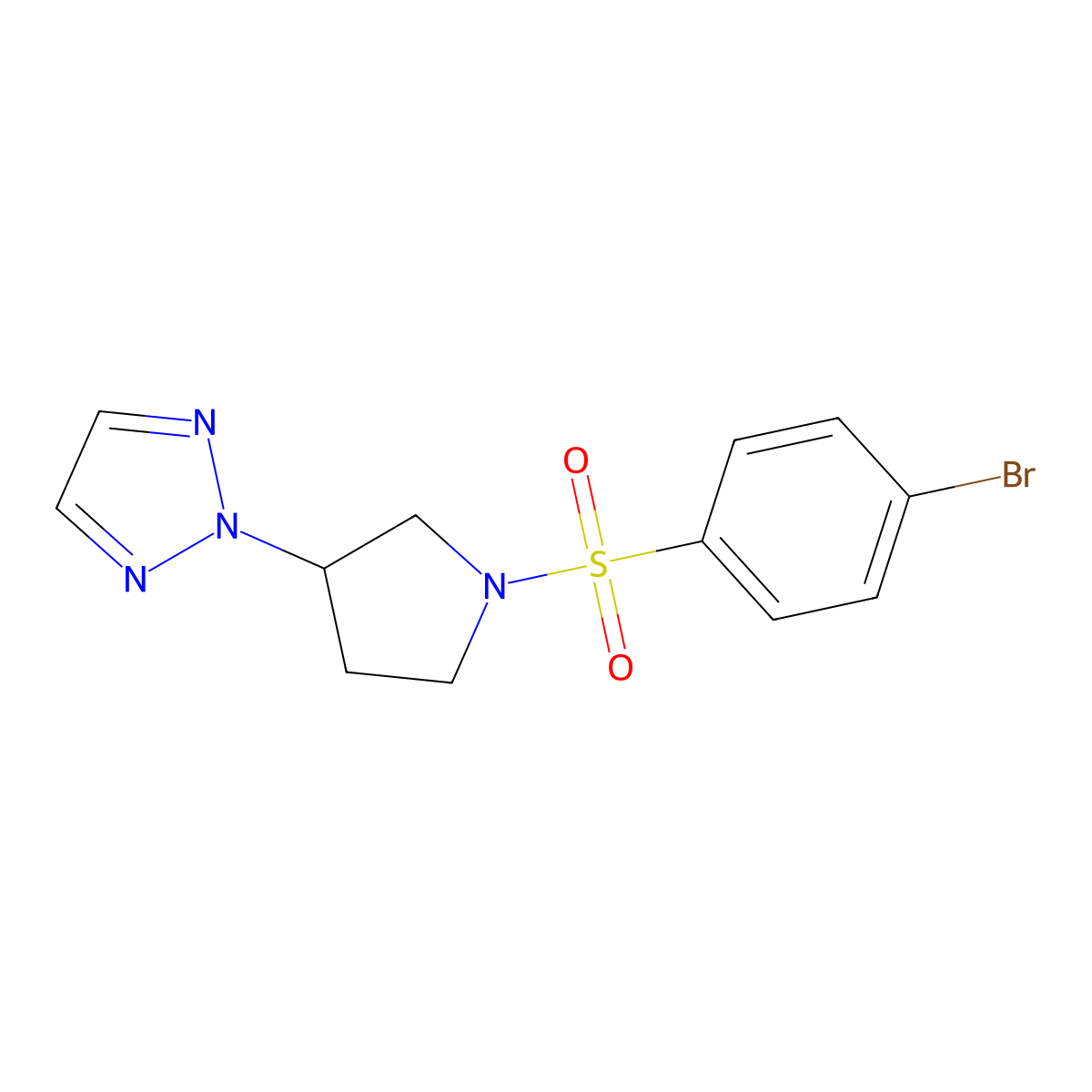 2-[1-(4-bromobenzenesulfonyl)pyrrolidin-3-yl]-2H-1,2,3-triazole molecular structure, CAS 2198991-49-8