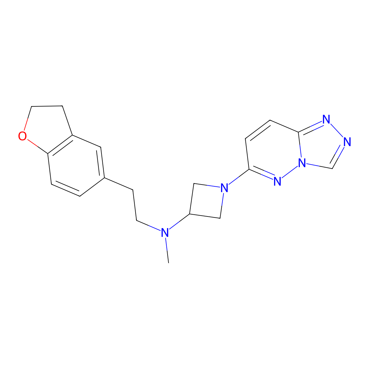 N-[2-(2,3-dihydro-1-benzofuran-5-yl)ethyl]-N-methyl-1-{[1,2,4]triazolo[4,3-b]pyridazin-6-yl}azetidin-3-amine molecular structure, CAS 2198991-88-5