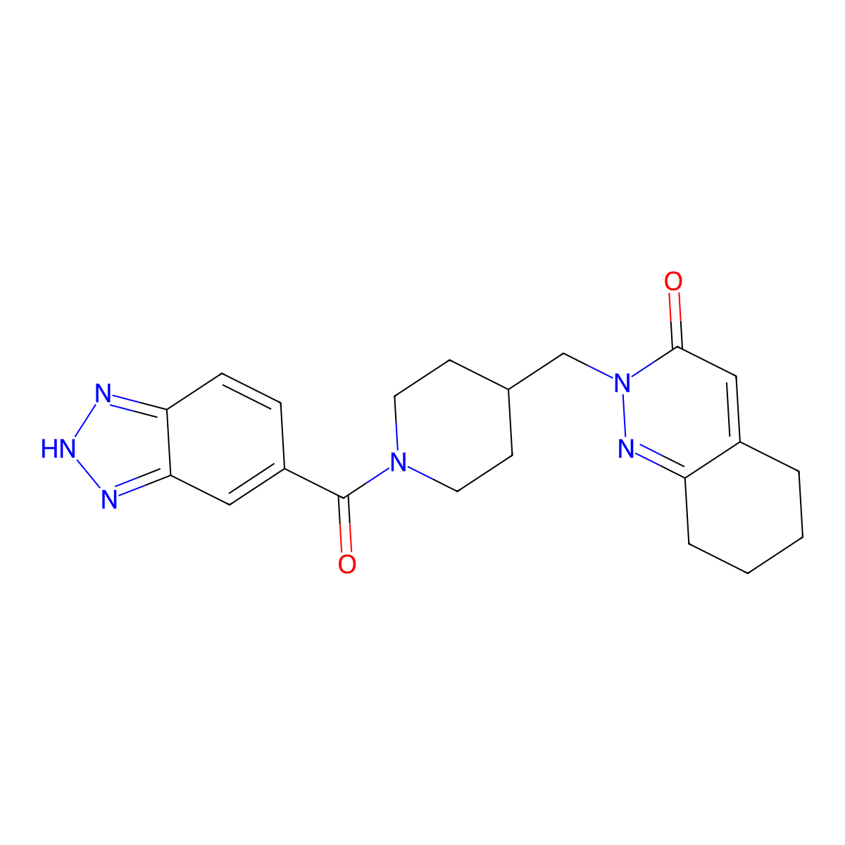 2-{[1-(1H-1,2,3-benzotriazole-5-carbonyl)piperidin-4-yl]methyl}-2,3,5,6,7,8-hexahydrocinnolin-3-one molecular structure, CAS 2198993-52-9