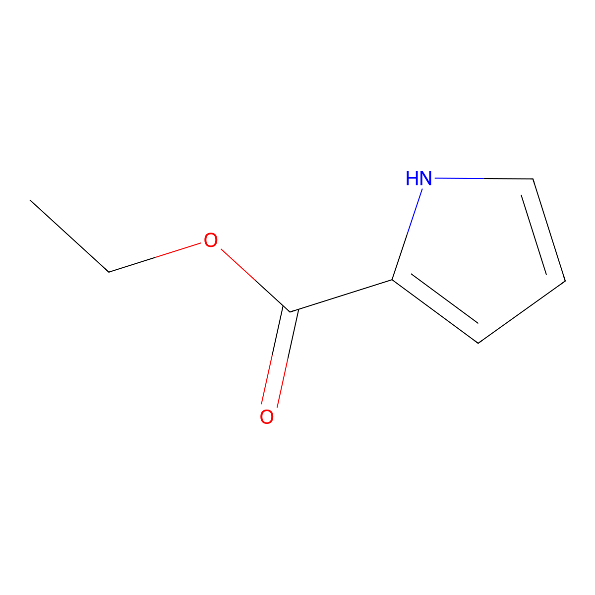 Ethyl 1H-pyrrole-2-carboxylate molecular structure, CAS 2199-43-1